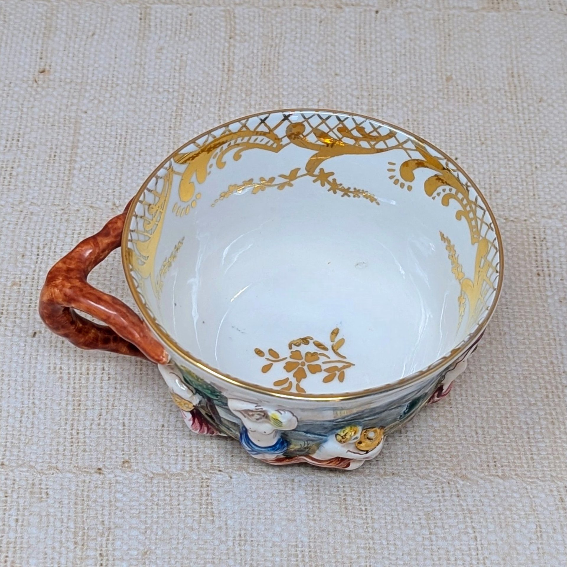 Mid-Century Capodimonte Artistic Cup & Saucer 