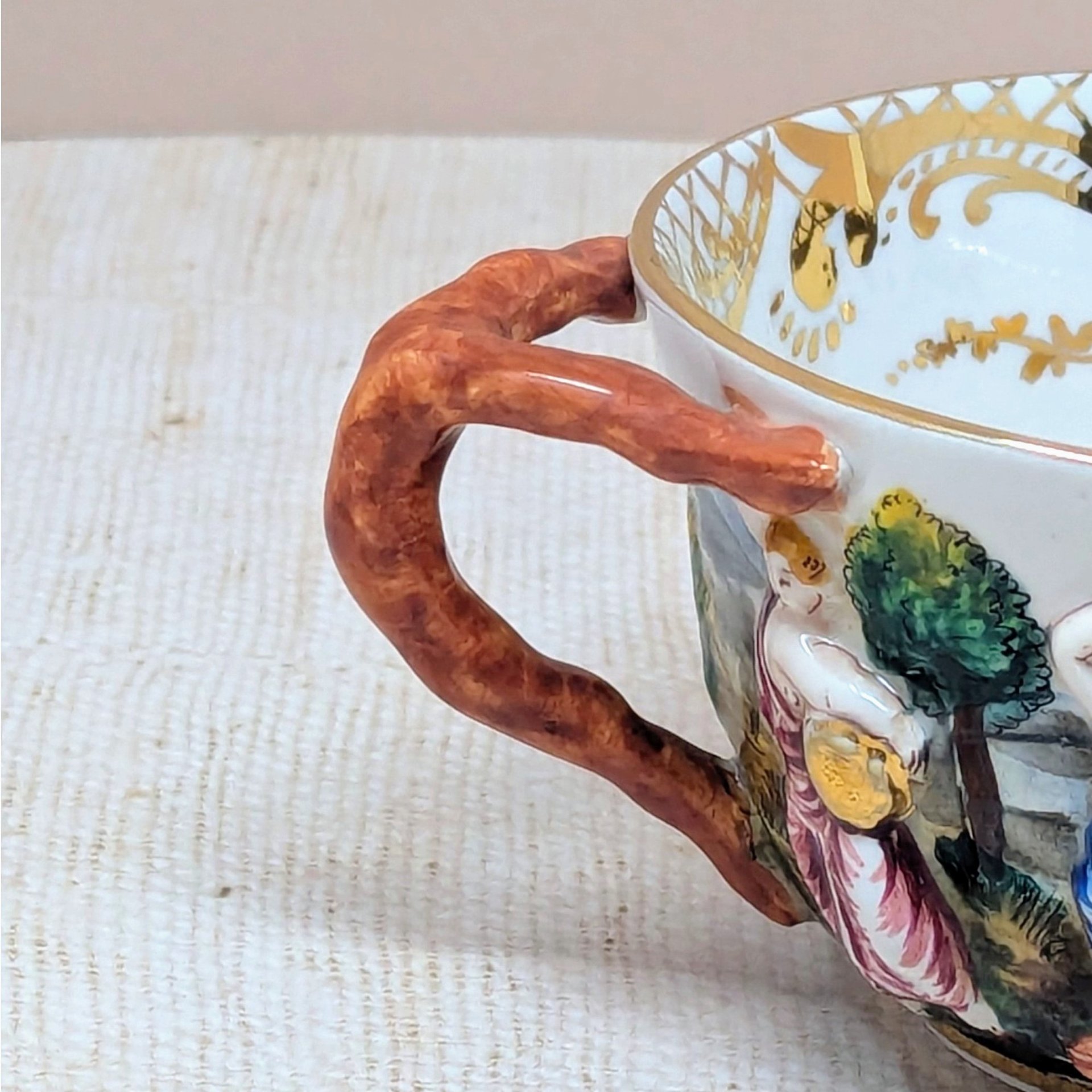 Mid-Century Capodimonte Artistic Cup & Saucer 
