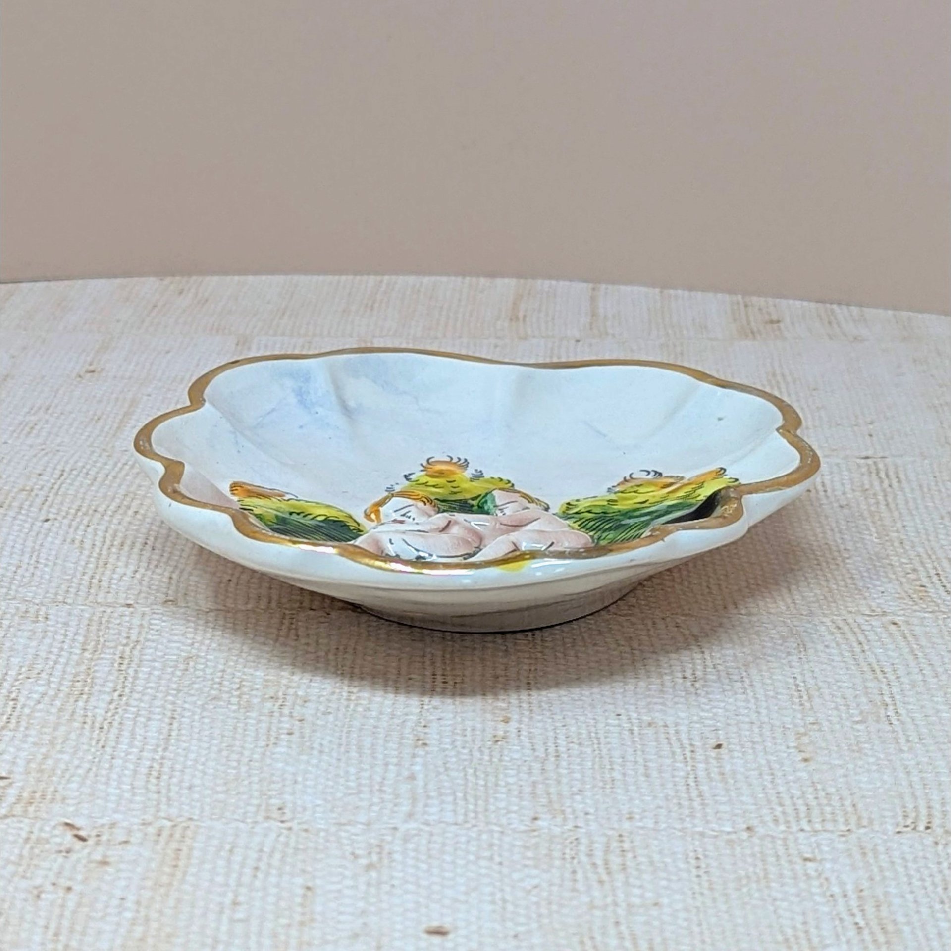 Mid-Century Capodimonte Relief Trinket Dish