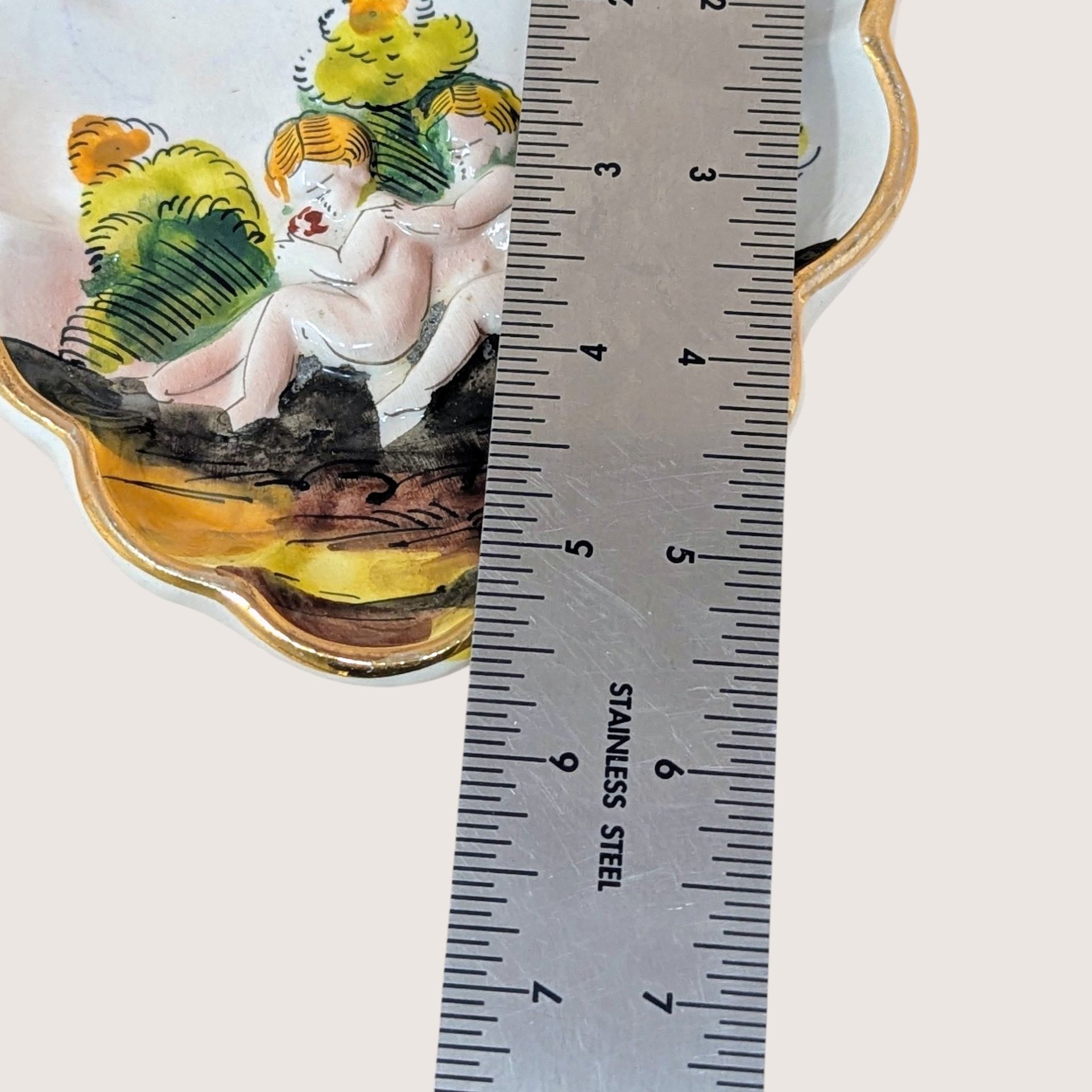 Mid-Century Capodimonte Relief Trinket Dish