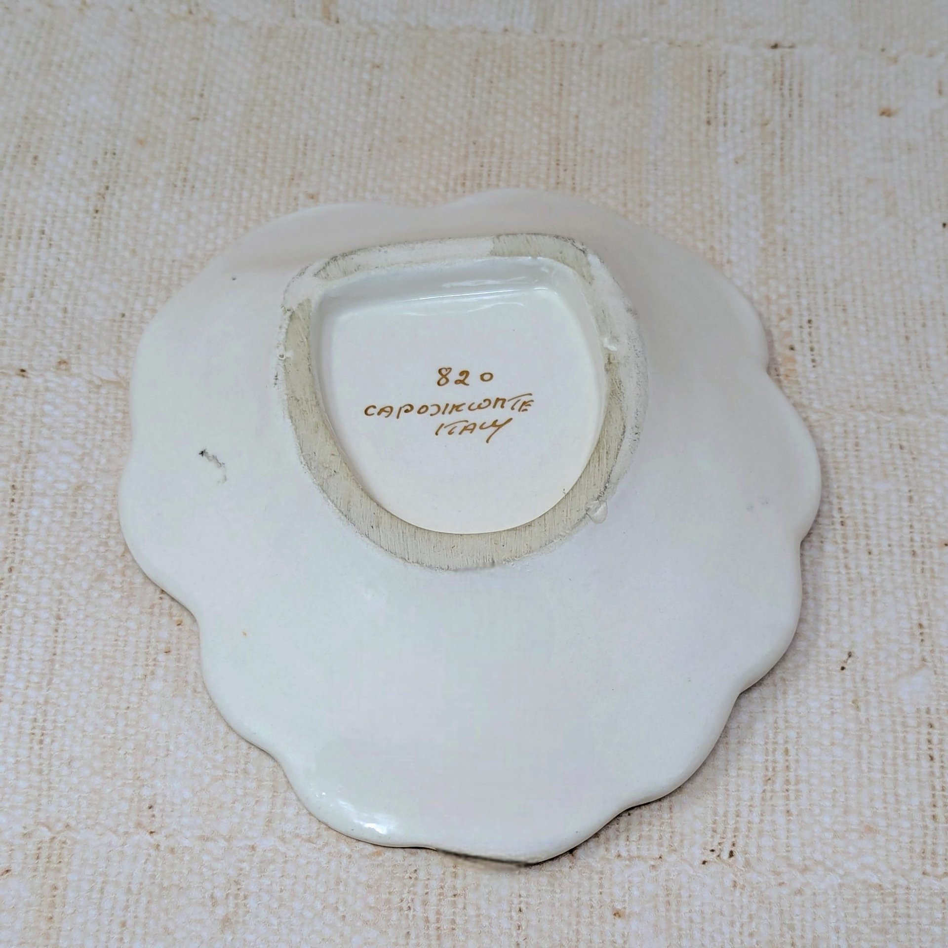 Mid-Century Capodimonte Relief Trinket Dish