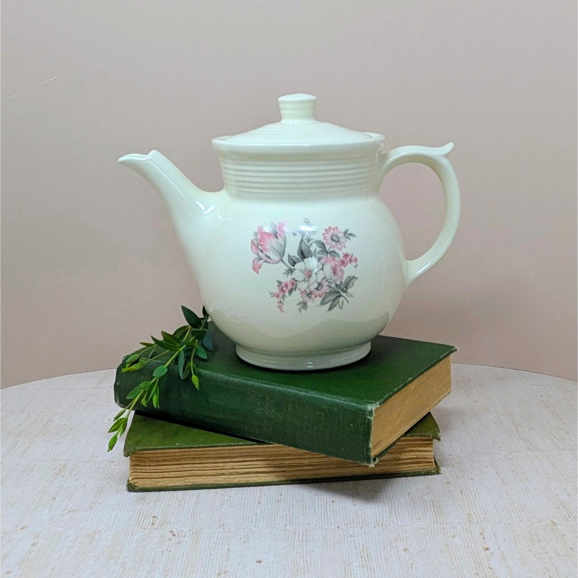 1940s Hall China Floral Coffee Pot 