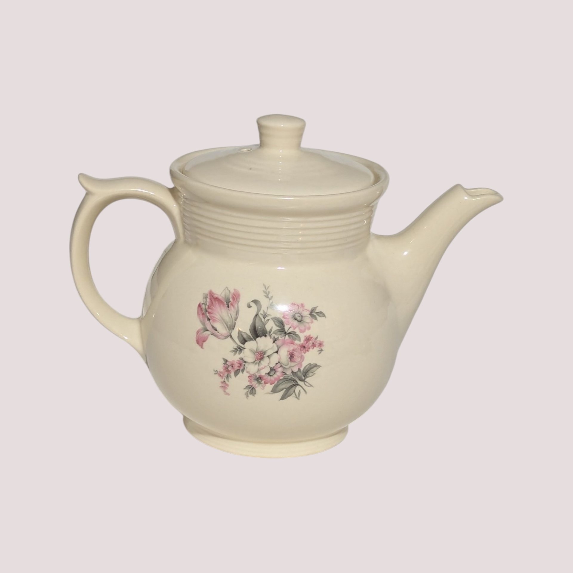 Mid Century Drip-O-Lator Ceramic Pink Floral Coffee Pot