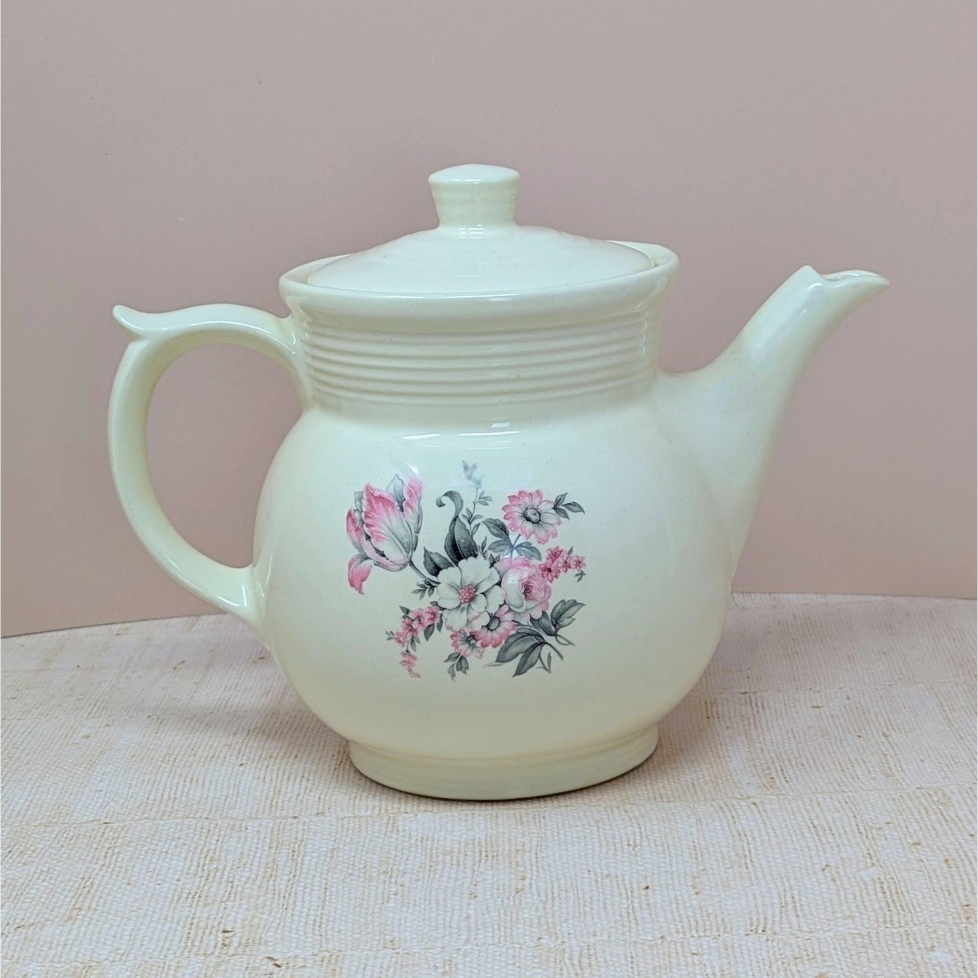 1940s Hall China Floral Coffee Pot 