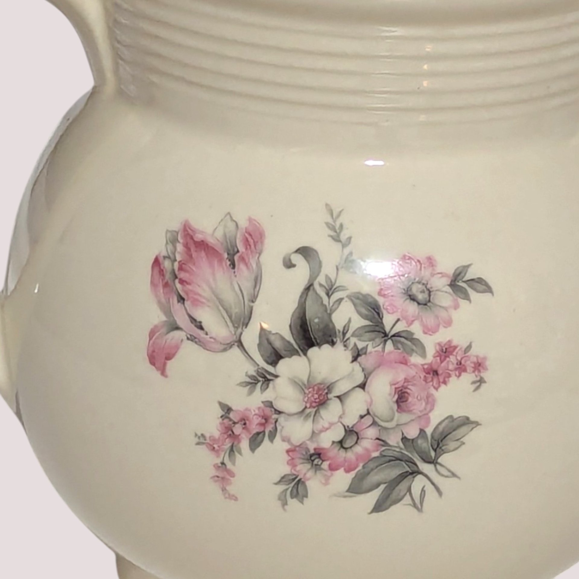 Mid Century Drip-O-Lator Ceramic Pink Floral Coffee Pot