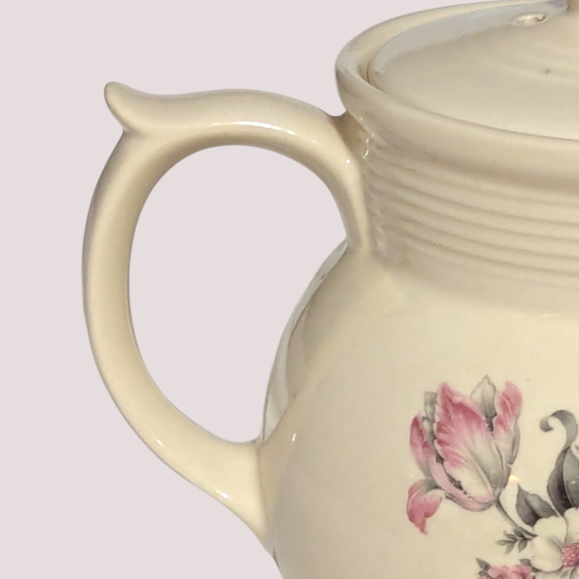 Mid Century Drip-O-Lator Ceramic Pink Floral Coffee Pot