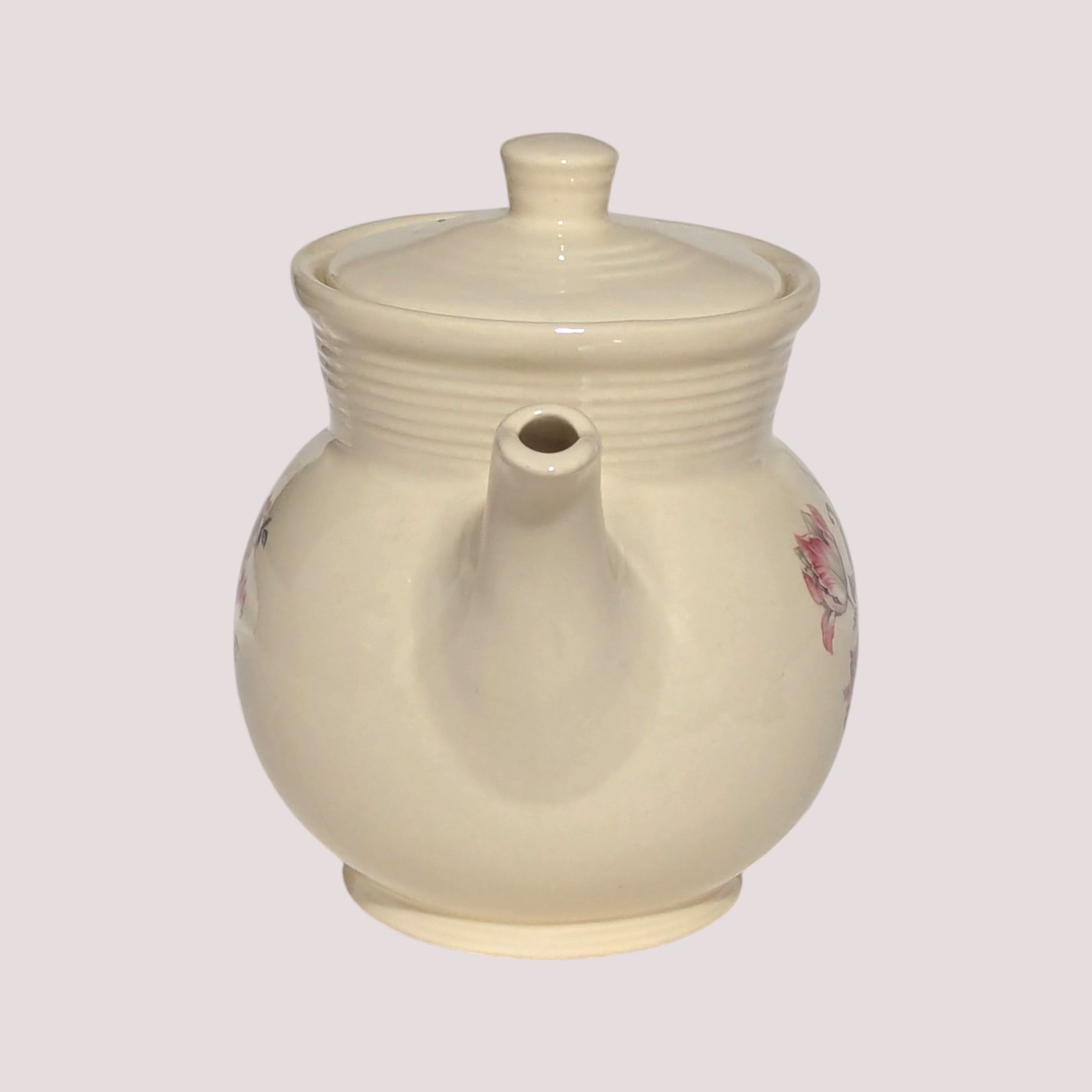 Mid Century Drip-O-Lator Ceramic Pink Floral Coffee Pot