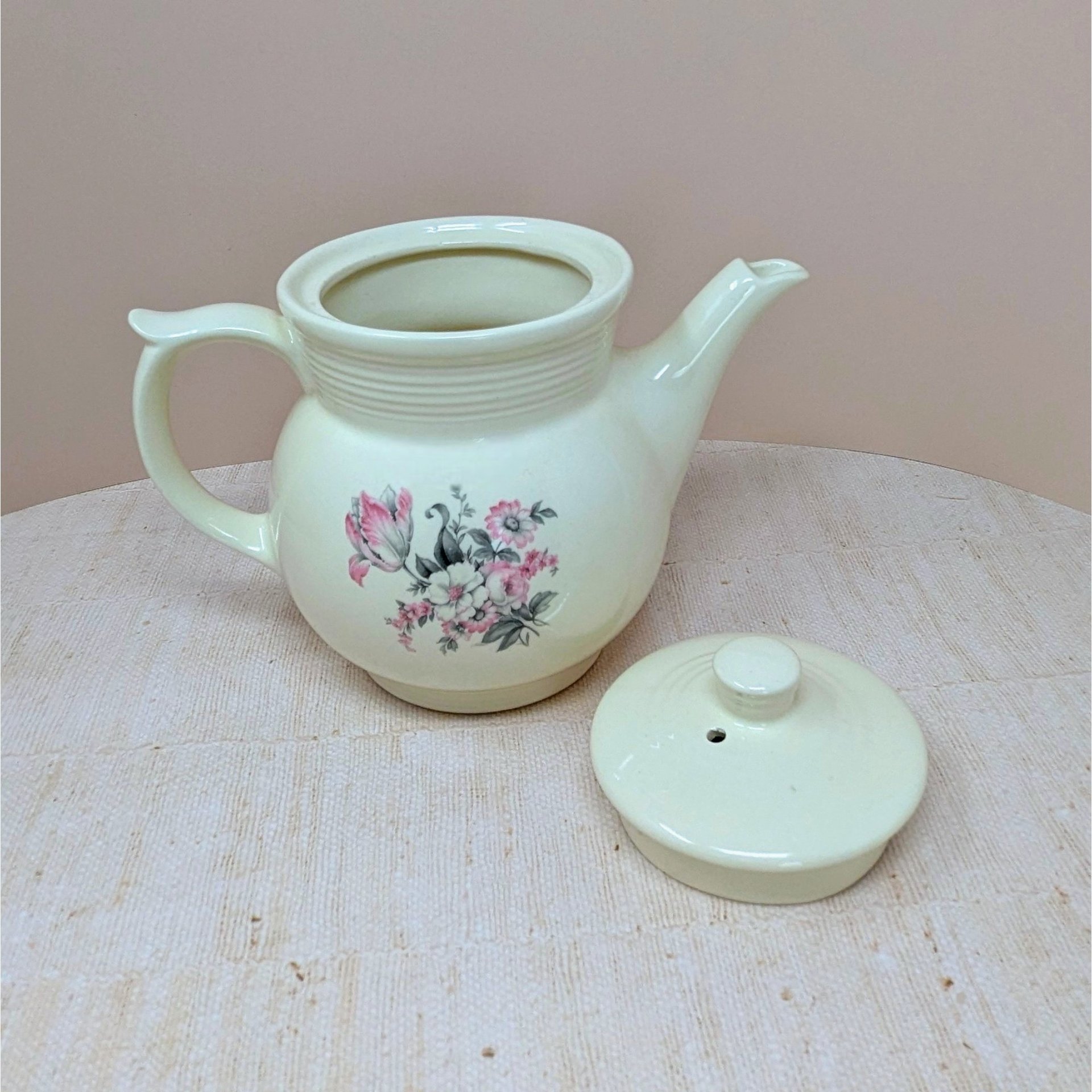 1940s Hall China Floral Coffee Pot 