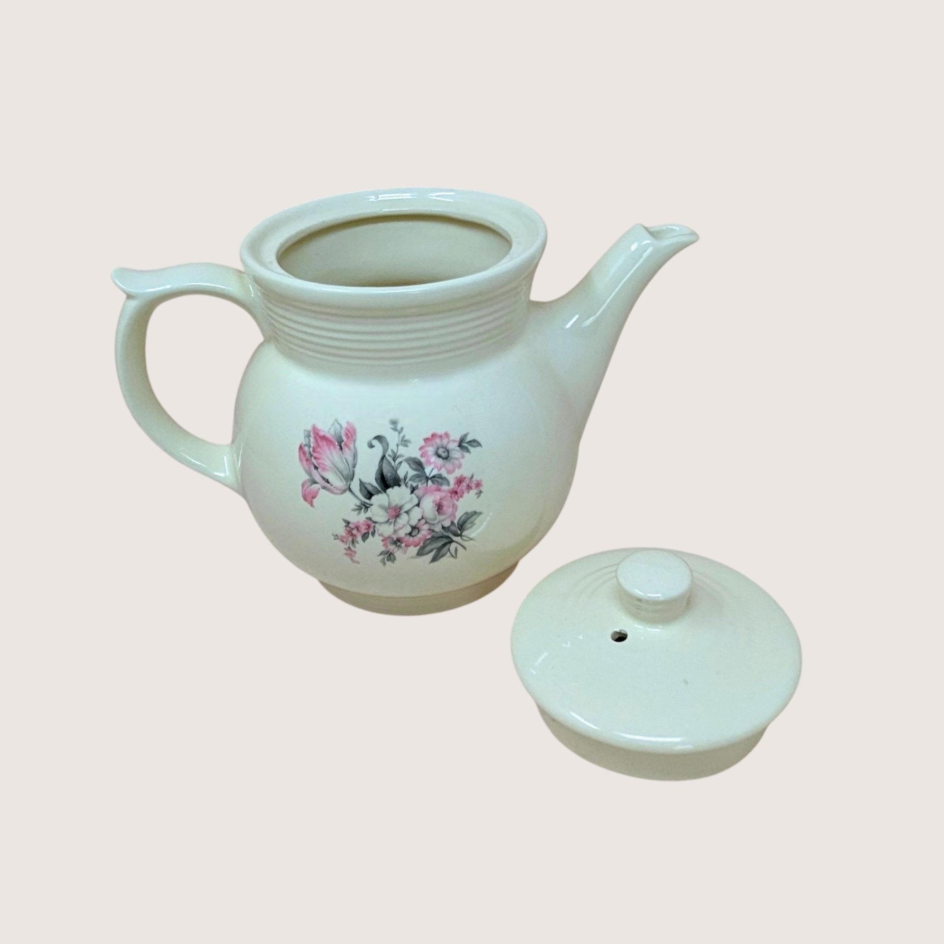 1940s Hall China Floral Coffee Pot 