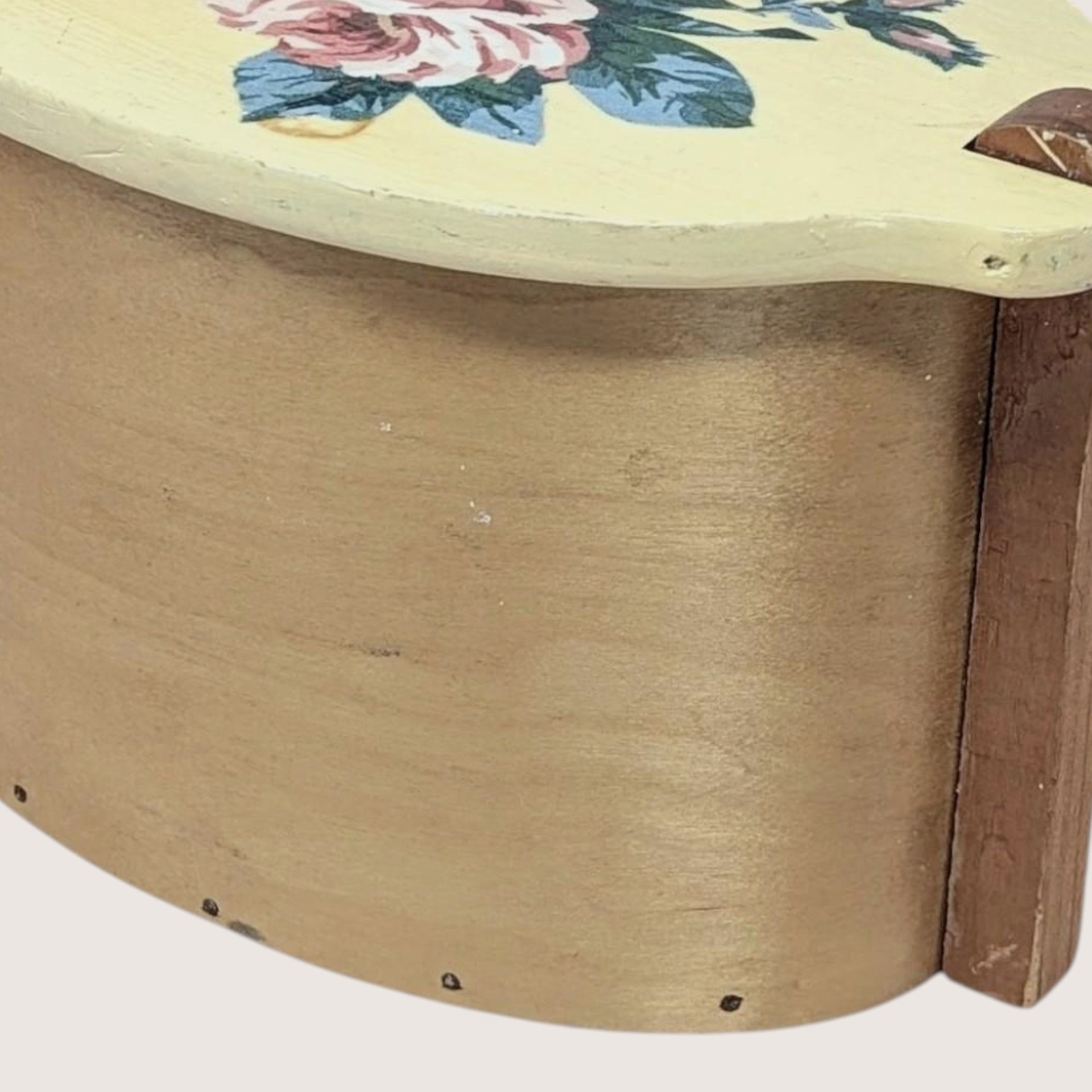 Mid Century Putney Basketville Wooden Floral Lidded Basket