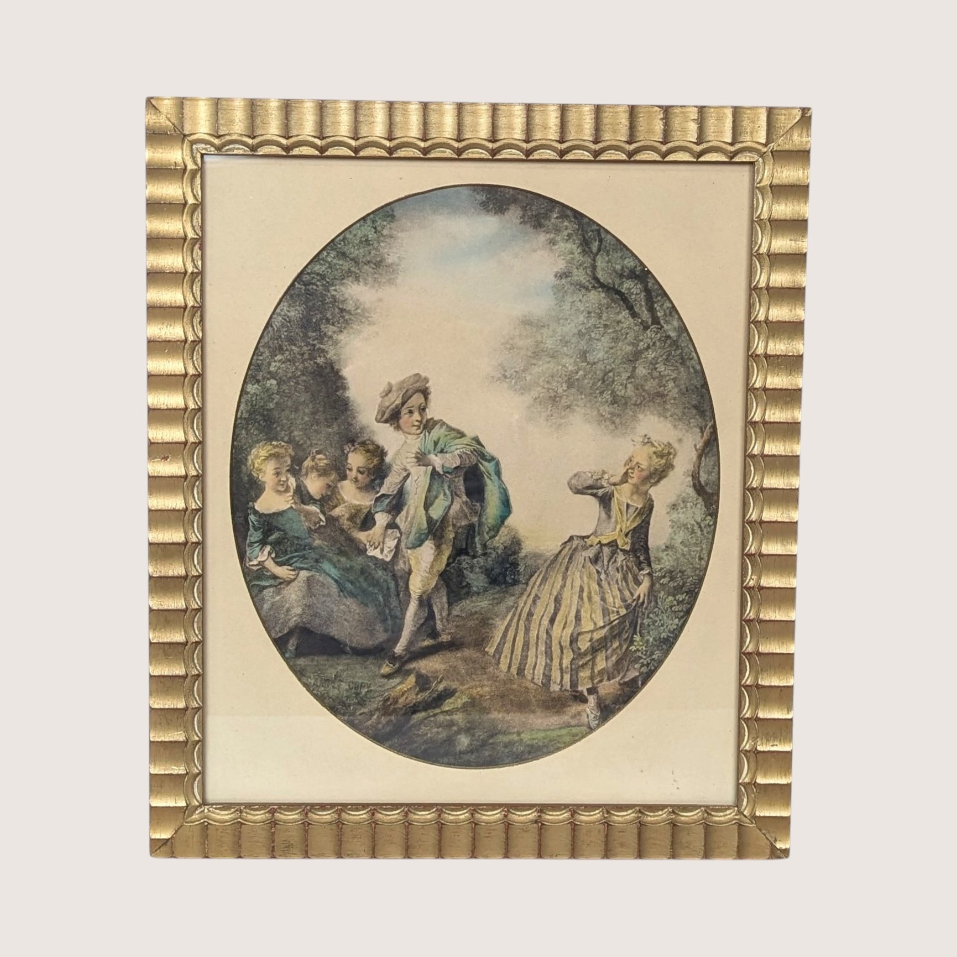 1940s Nicolas Lancret Framed Seesaw & Dropping Hankie Framed Prints