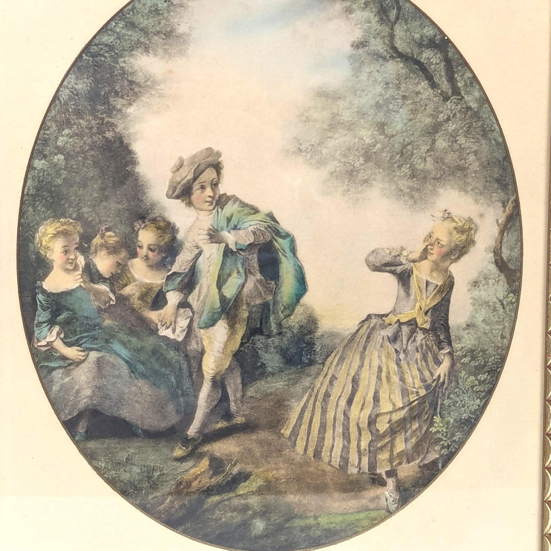 1940s Nicolas Lancret Framed Seesaw & Dropping Hankie Framed Prints