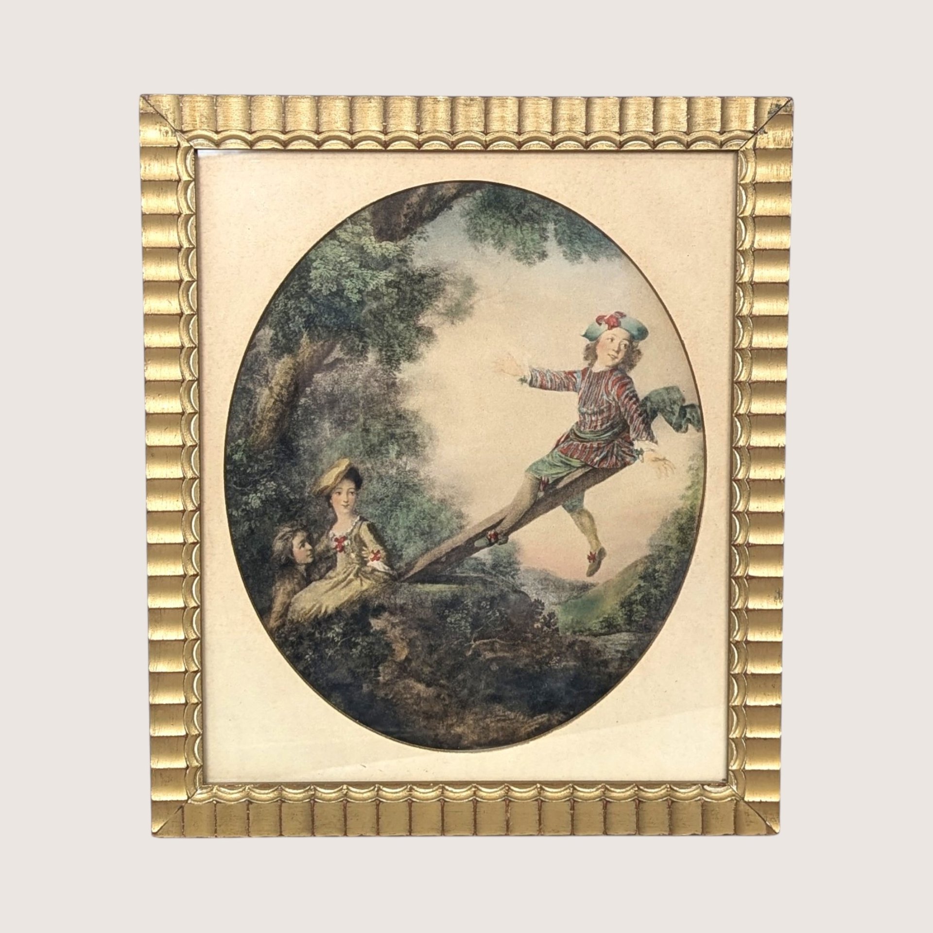 1940s Nicolas Lancret Framed Seesaw & Dropping Hankie Framed Prints