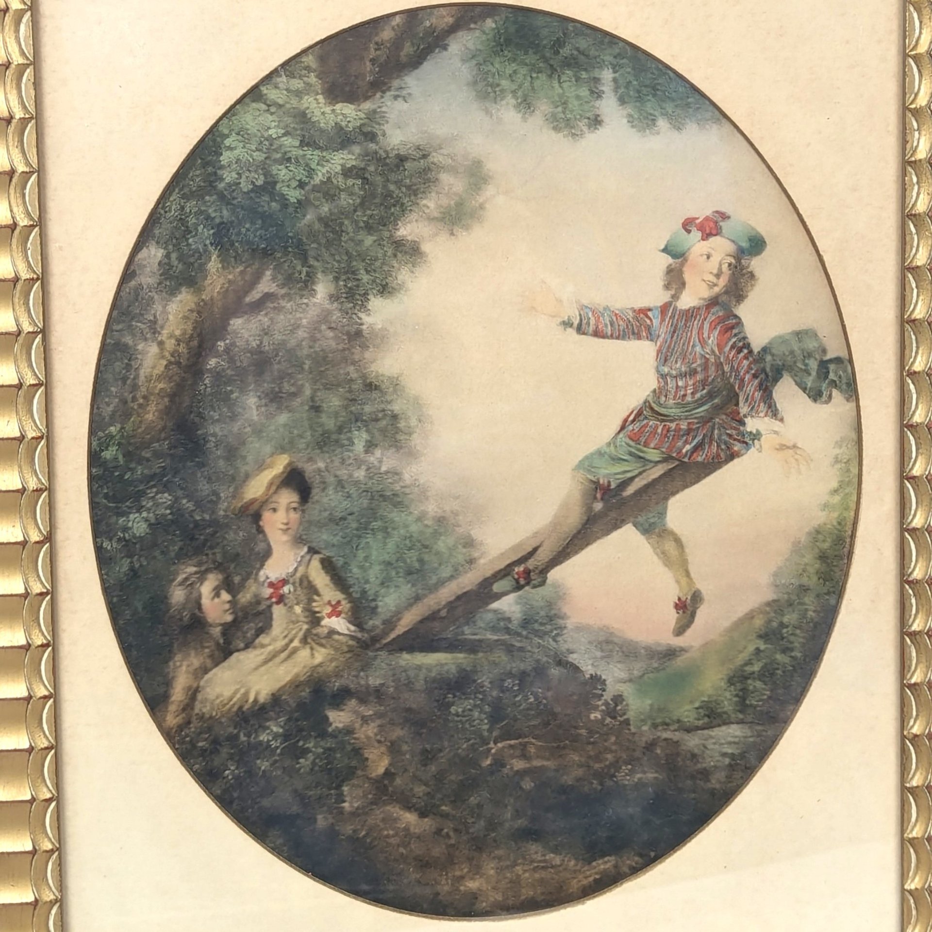 1940s Nicolas Lancret Framed Seesaw & Dropping Hankie Framed Prints