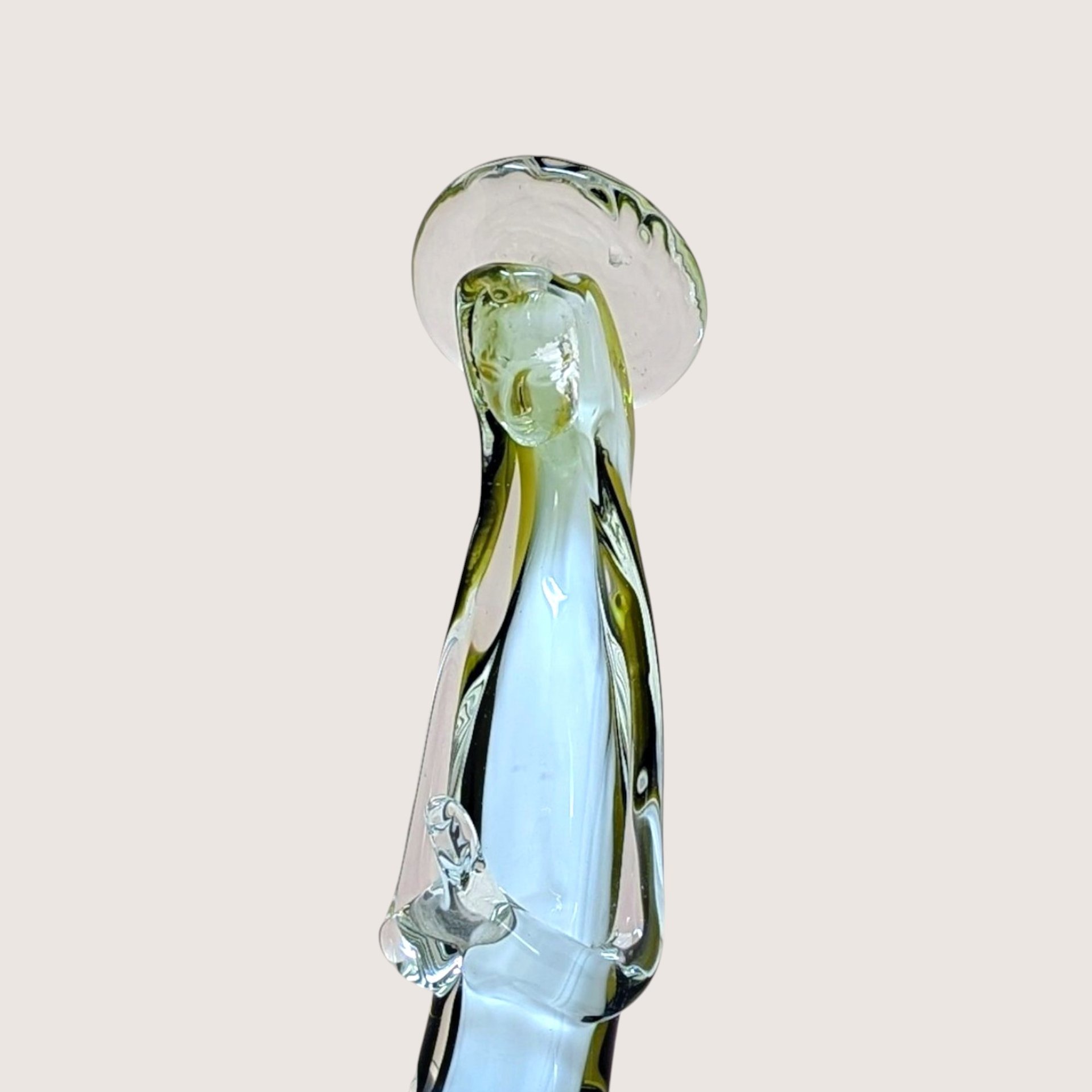 Mid-Century Icet Venezuela "Emerald Prayer" Art Glass Sculpture
