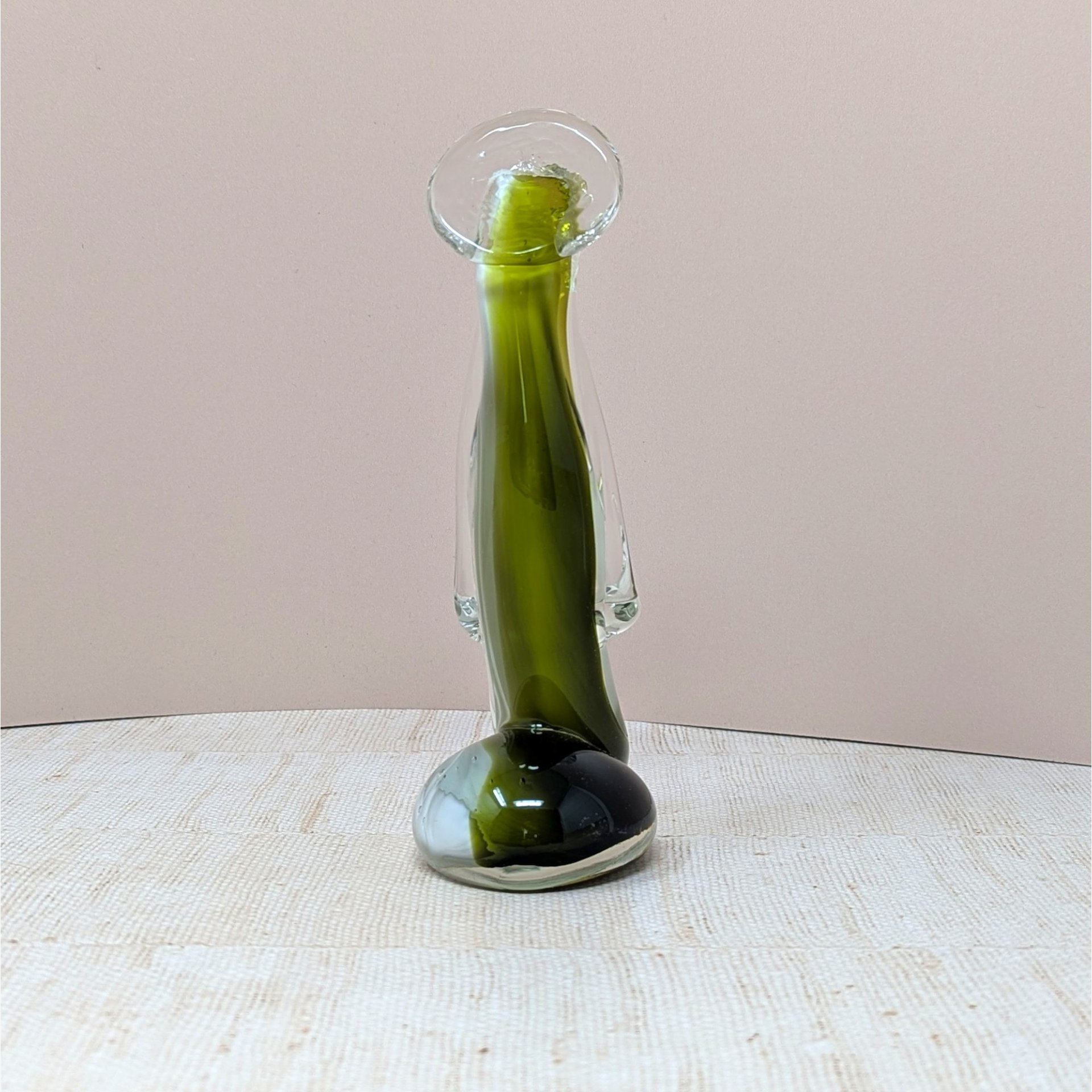 Mid-Century Icet Venezuela "Emerald Prayer" Art Glass Sculpture