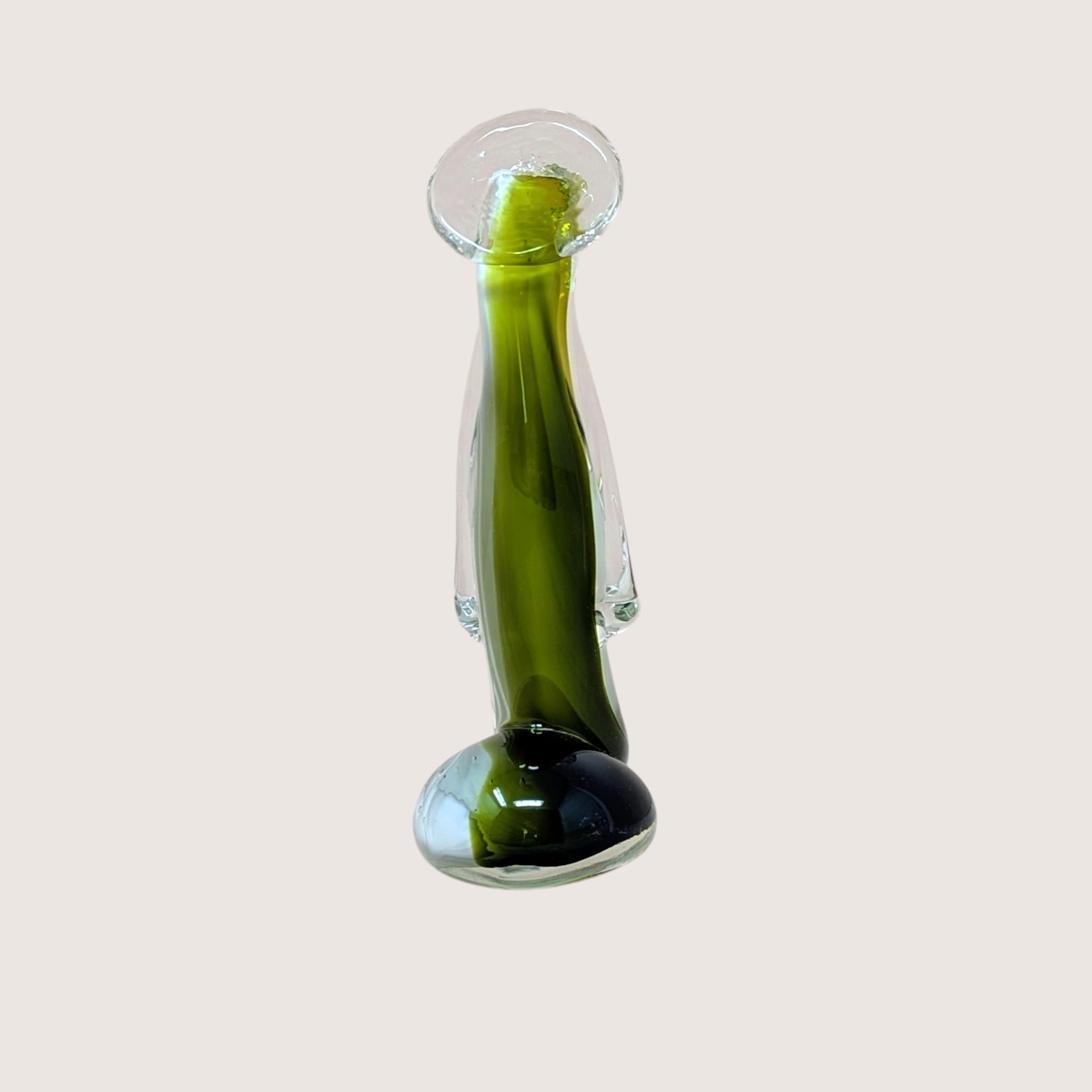 Mid-Century Icet Venezuela "Emerald Prayer" Art Glass Sculpture