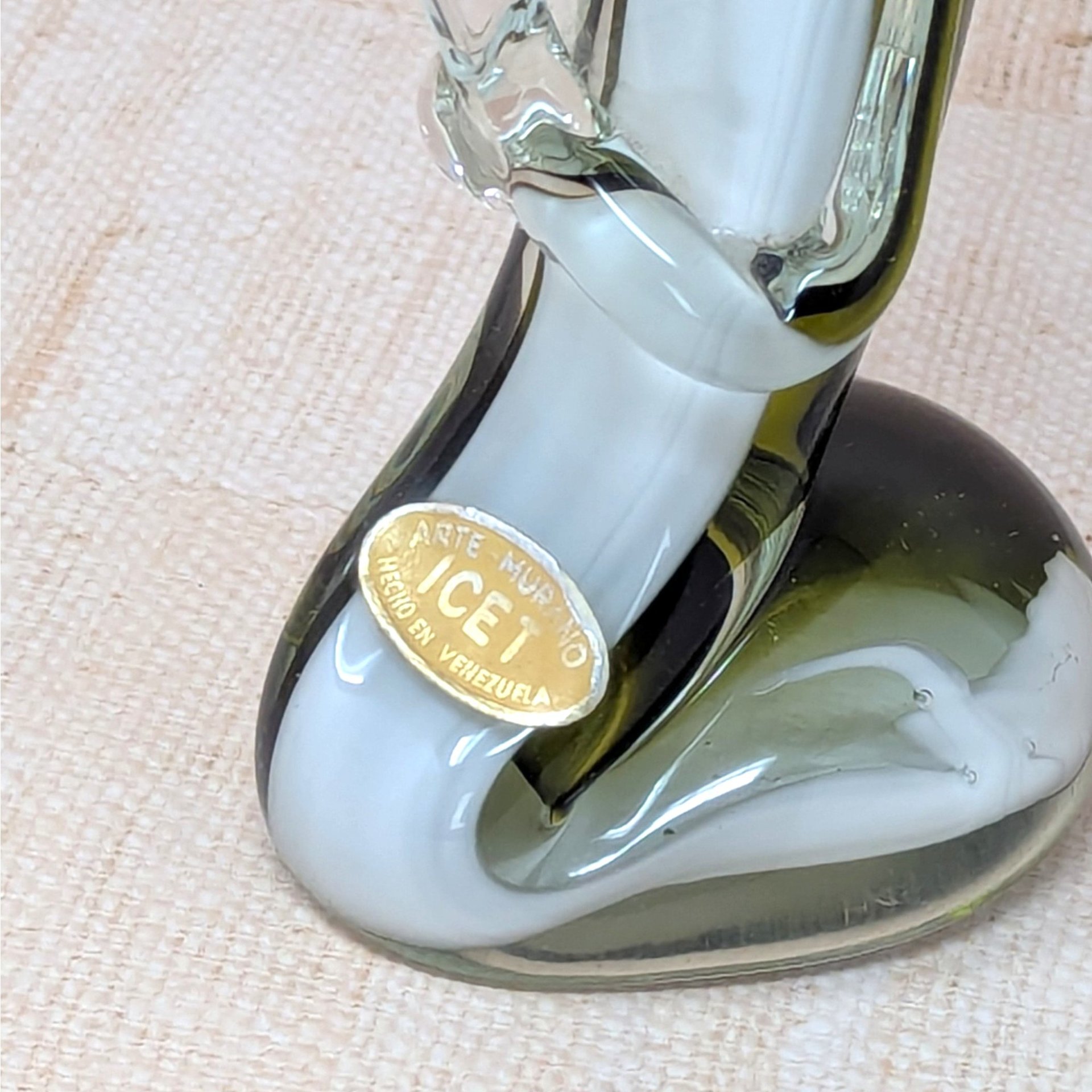 Mid-Century Icet Venezuela "Emerald Prayer" Art Glass Sculpture