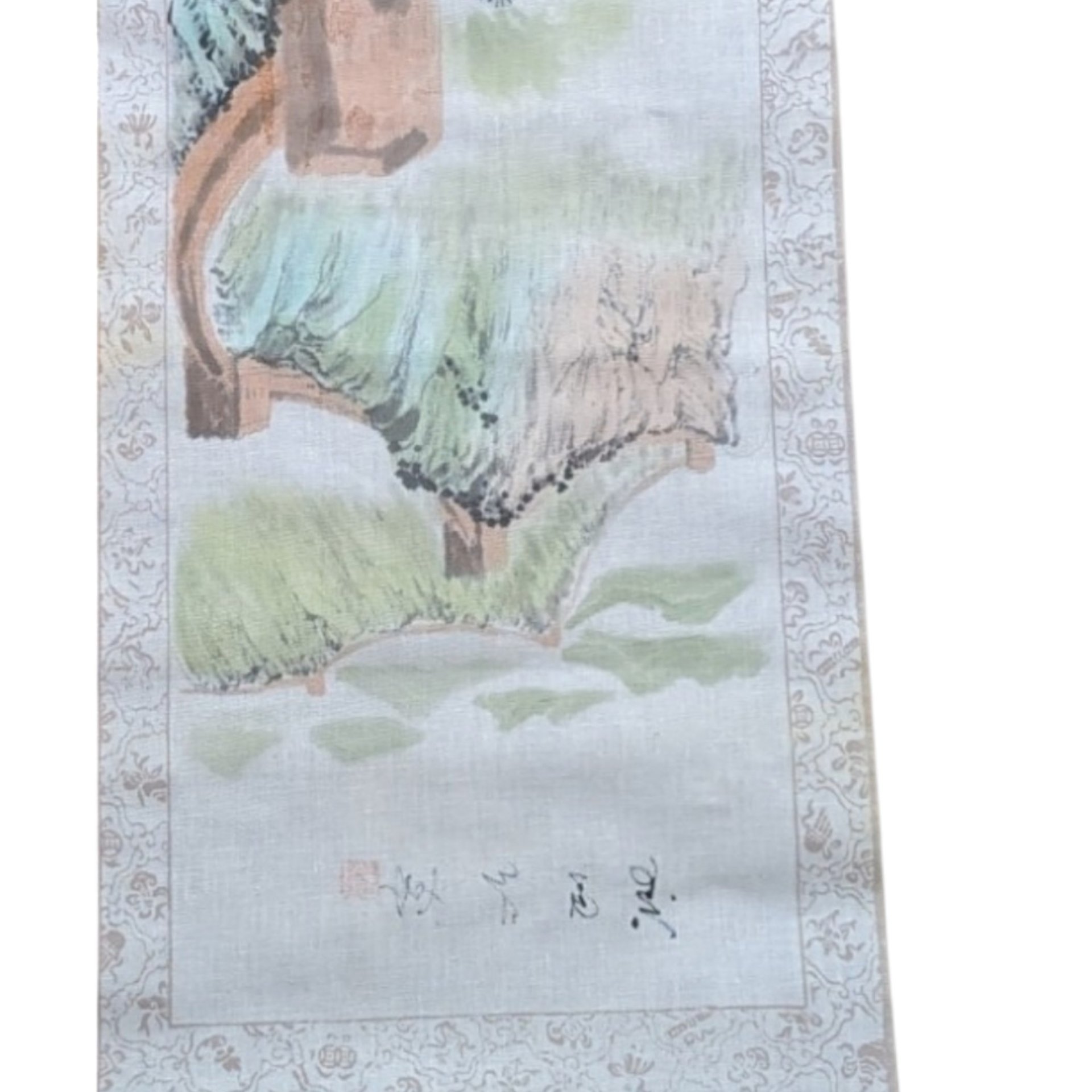 Handpainted Great Wall of China Wall Hanging, Chinese Landscape Painting, Scroll, Asian Art, Vintage Decor