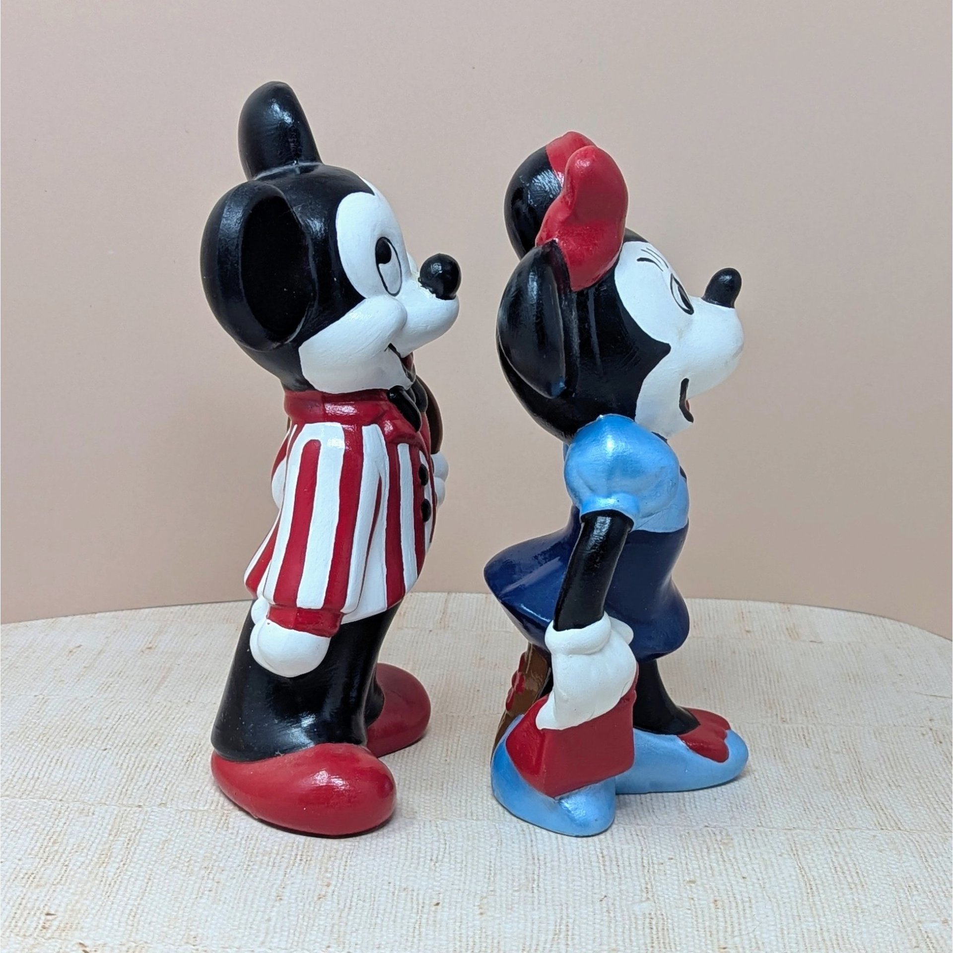 1970s "Dapper" Mickey & Minnie – Vintage 9-inch Hand-Painted Figurine Set