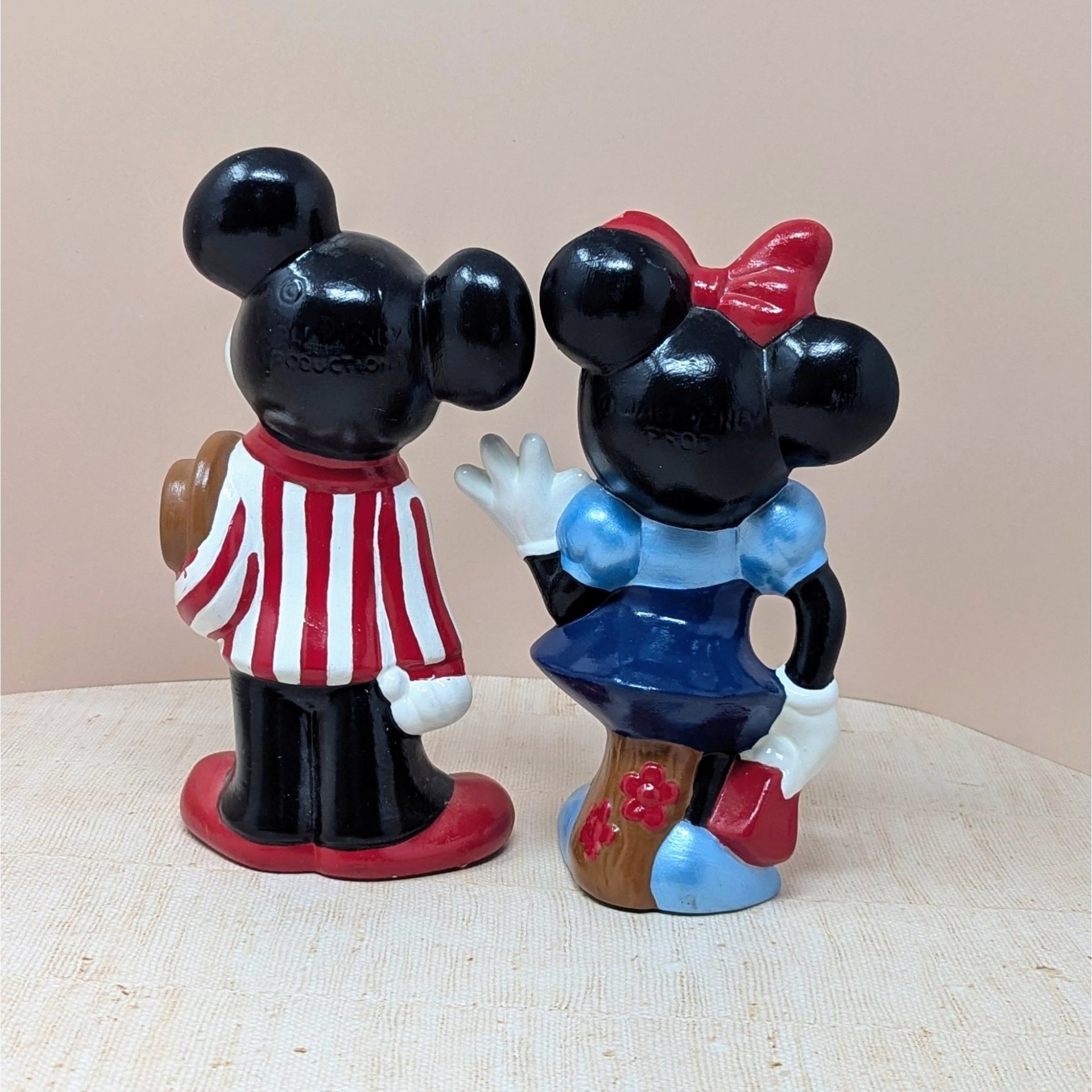 1970s "Dapper" Mickey & Minnie – Vintage 9-inch Hand-Painted Figurine Set