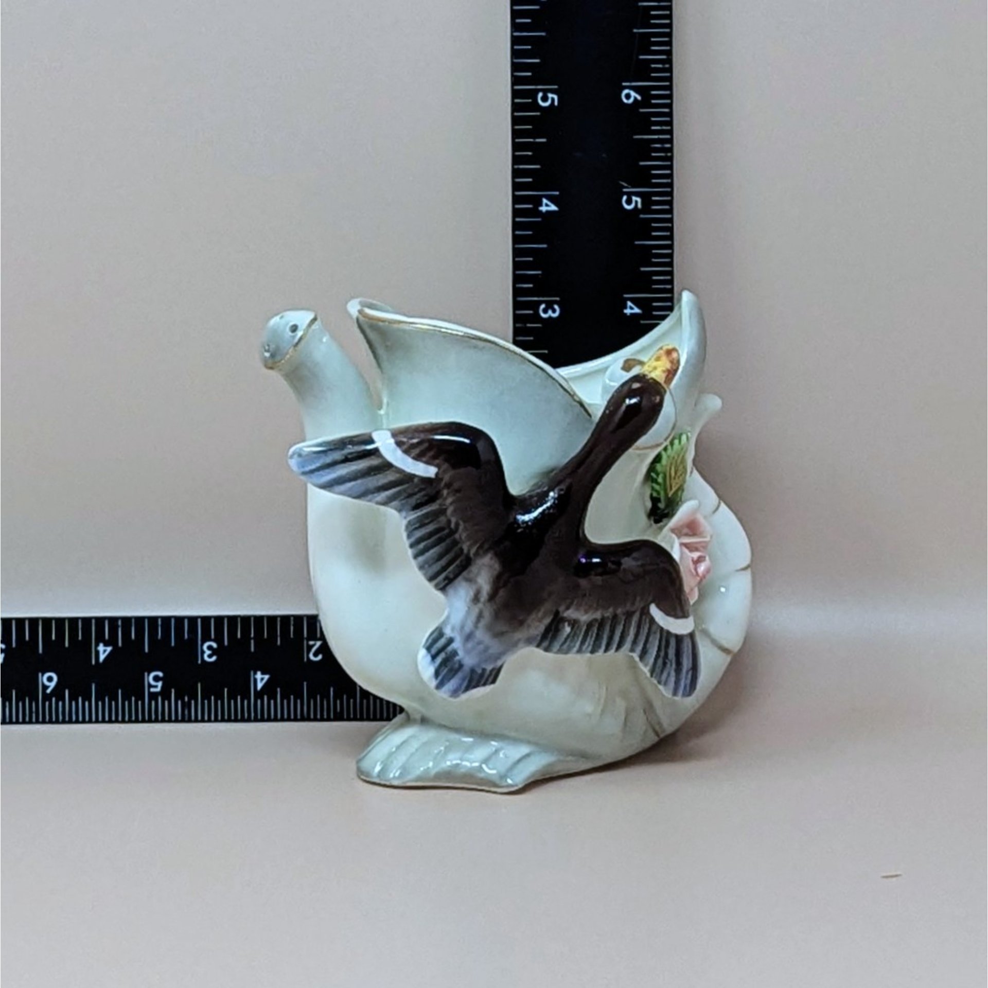 1950s Thames Japan Duck Ceramic Watering Can Figural Vase