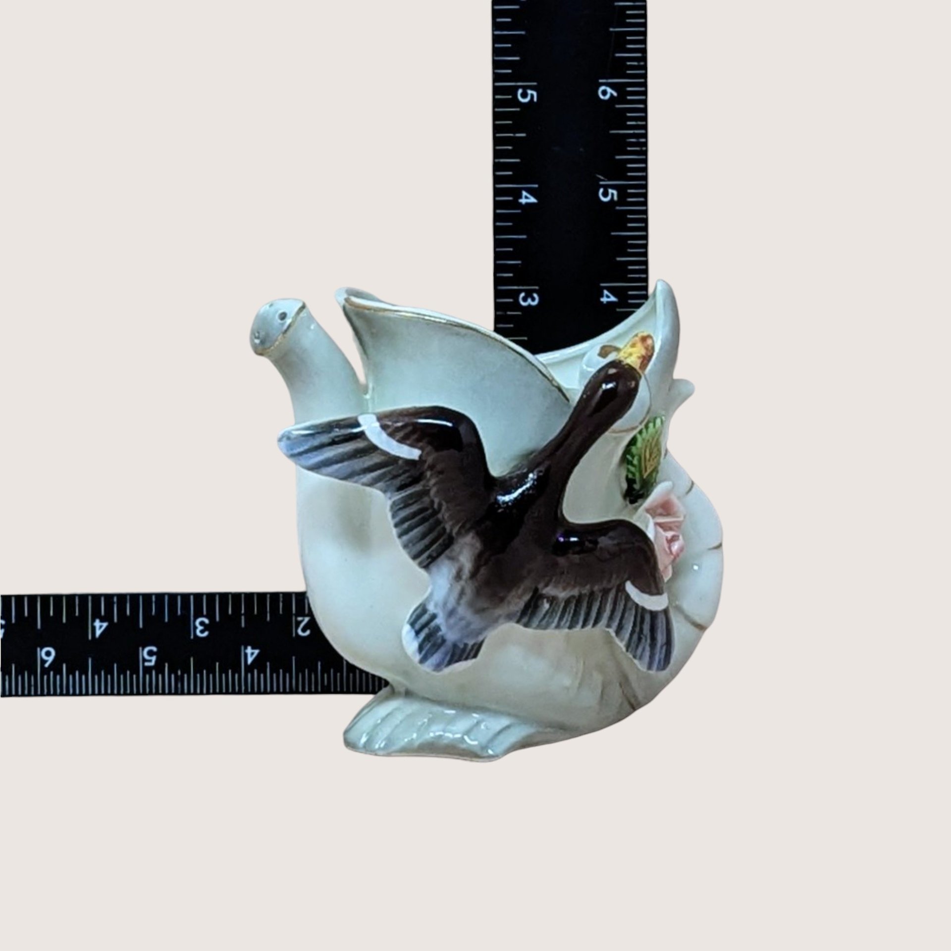 1950s Thames Japan Duck Ceramic Watering Can Figural Vase