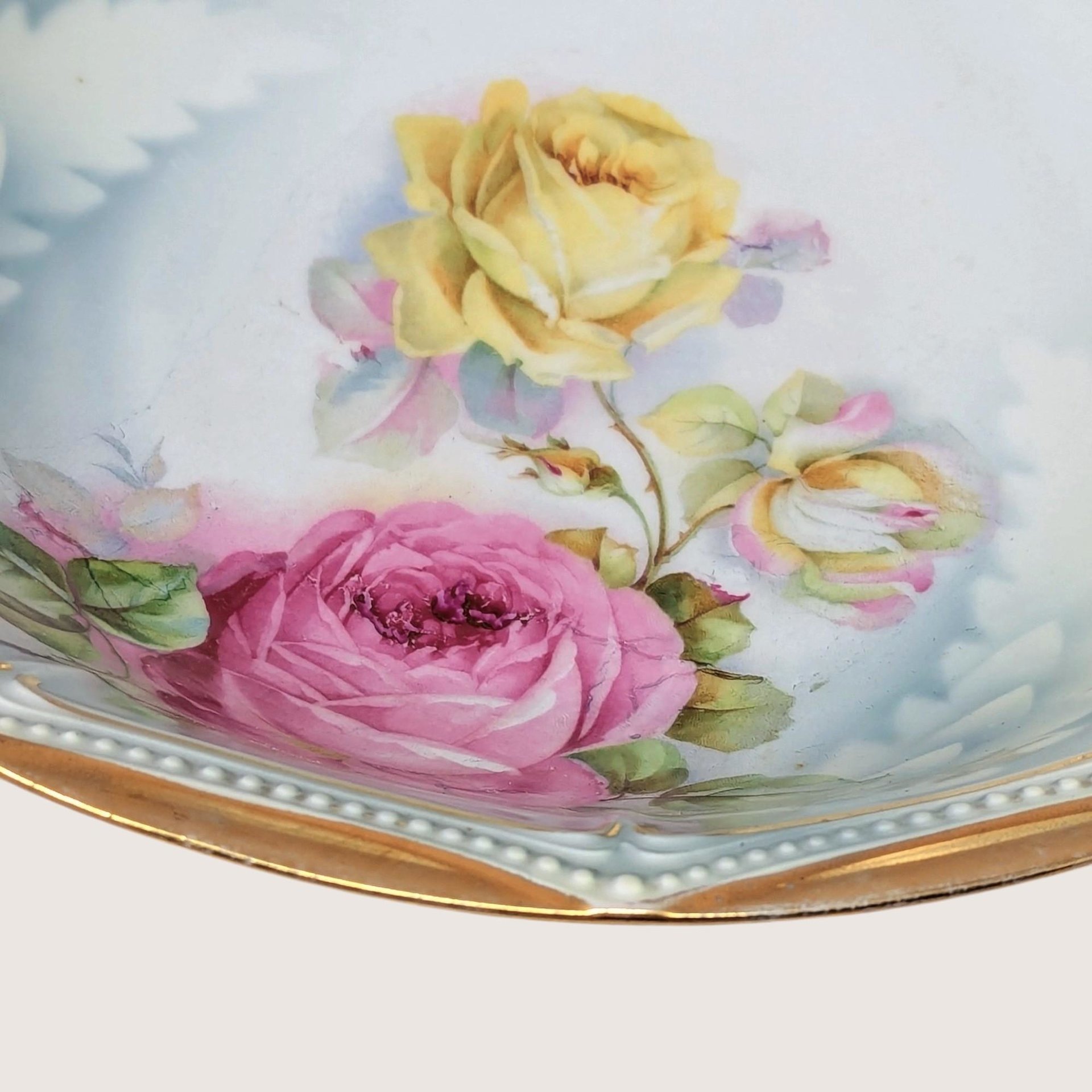 Antique P.K. Silesia Floral Porcelain Bowl