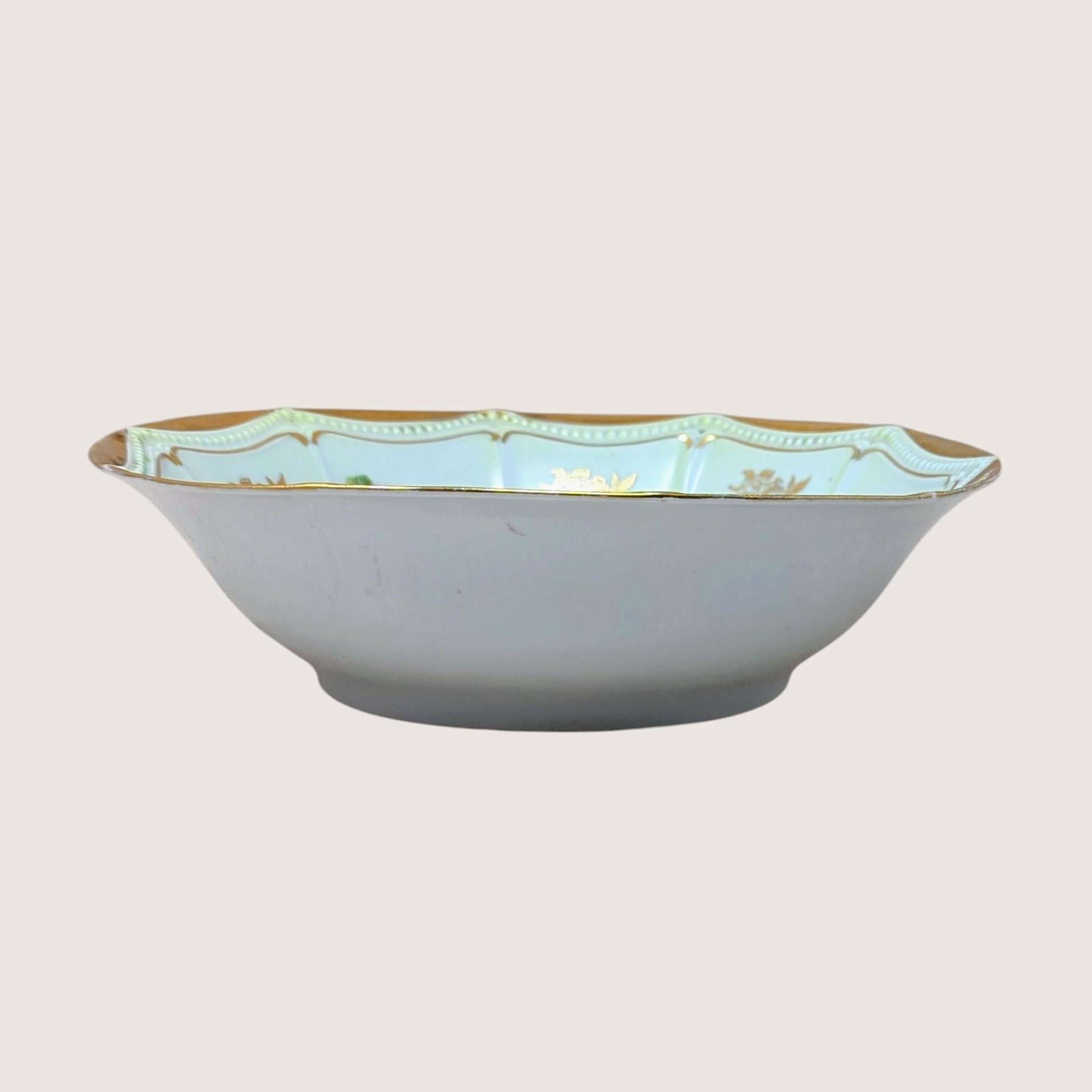 Antique P.K. Silesia Floral Porcelain Bowl