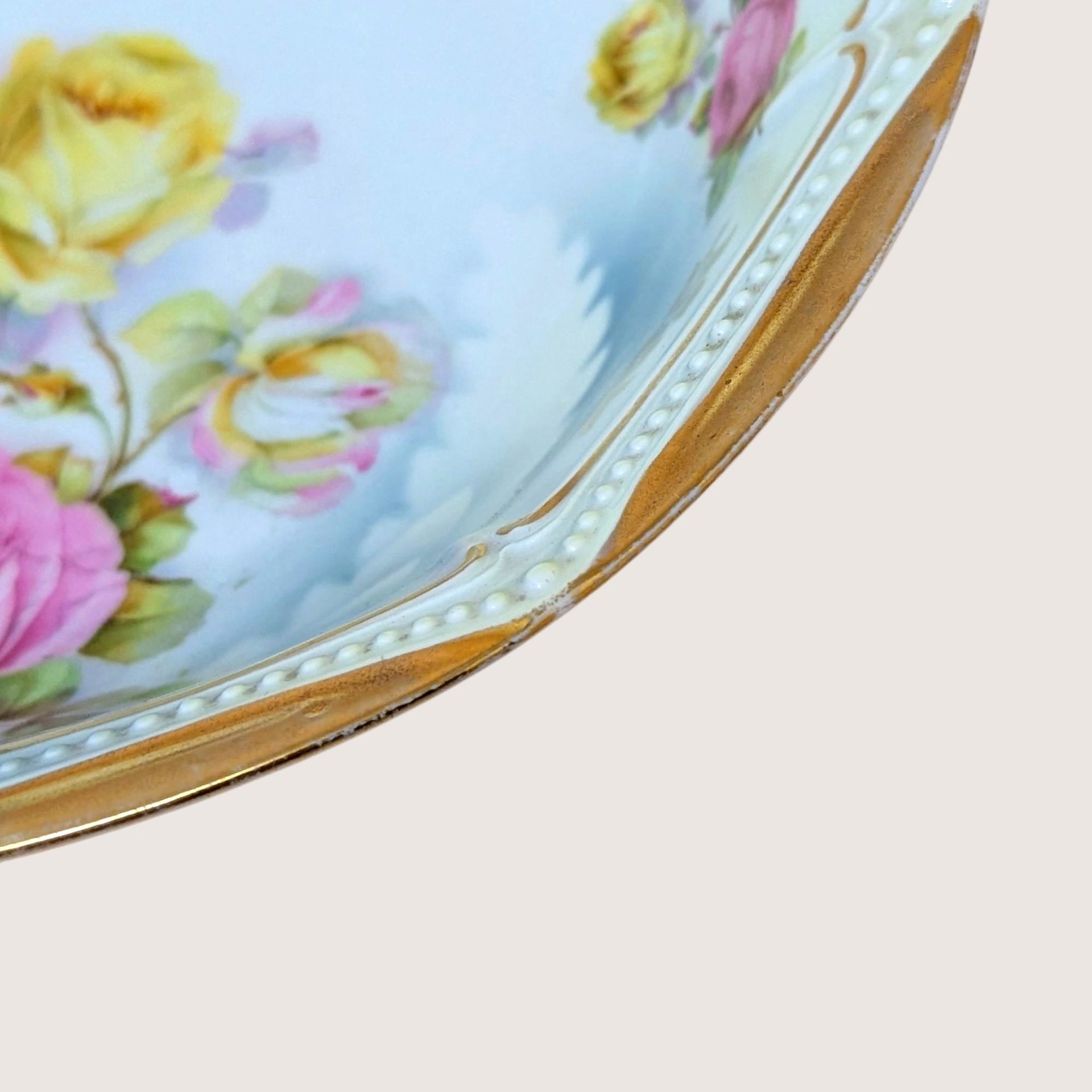 Antique P.K. Silesia Floral Porcelain Bowl