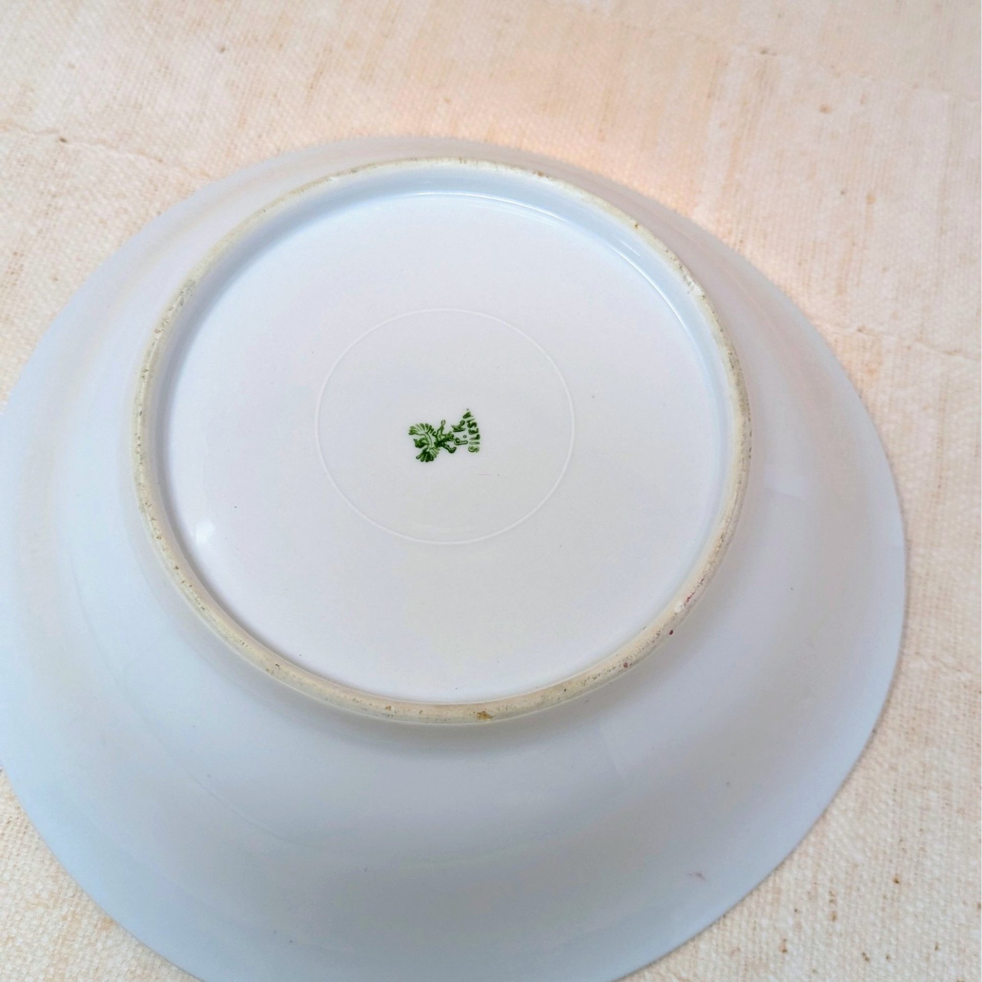Antique P.K. Silesia Floral Porcelain Bowl – Edwardian Romantic Serene Centerpiece