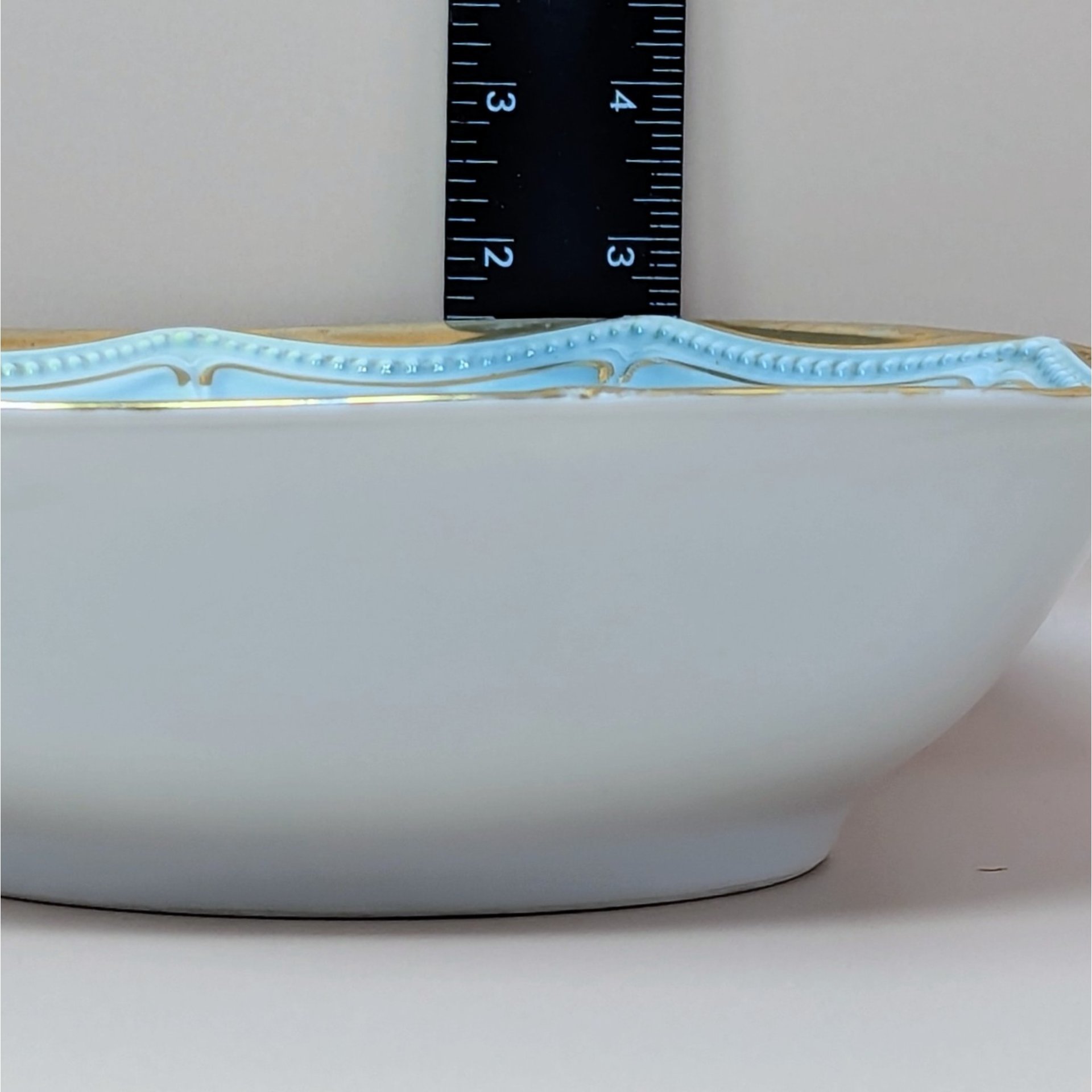 Antique P.K. Silesia Floral Porcelain Bowl – Edwardian Romantic Serene Centerpiece