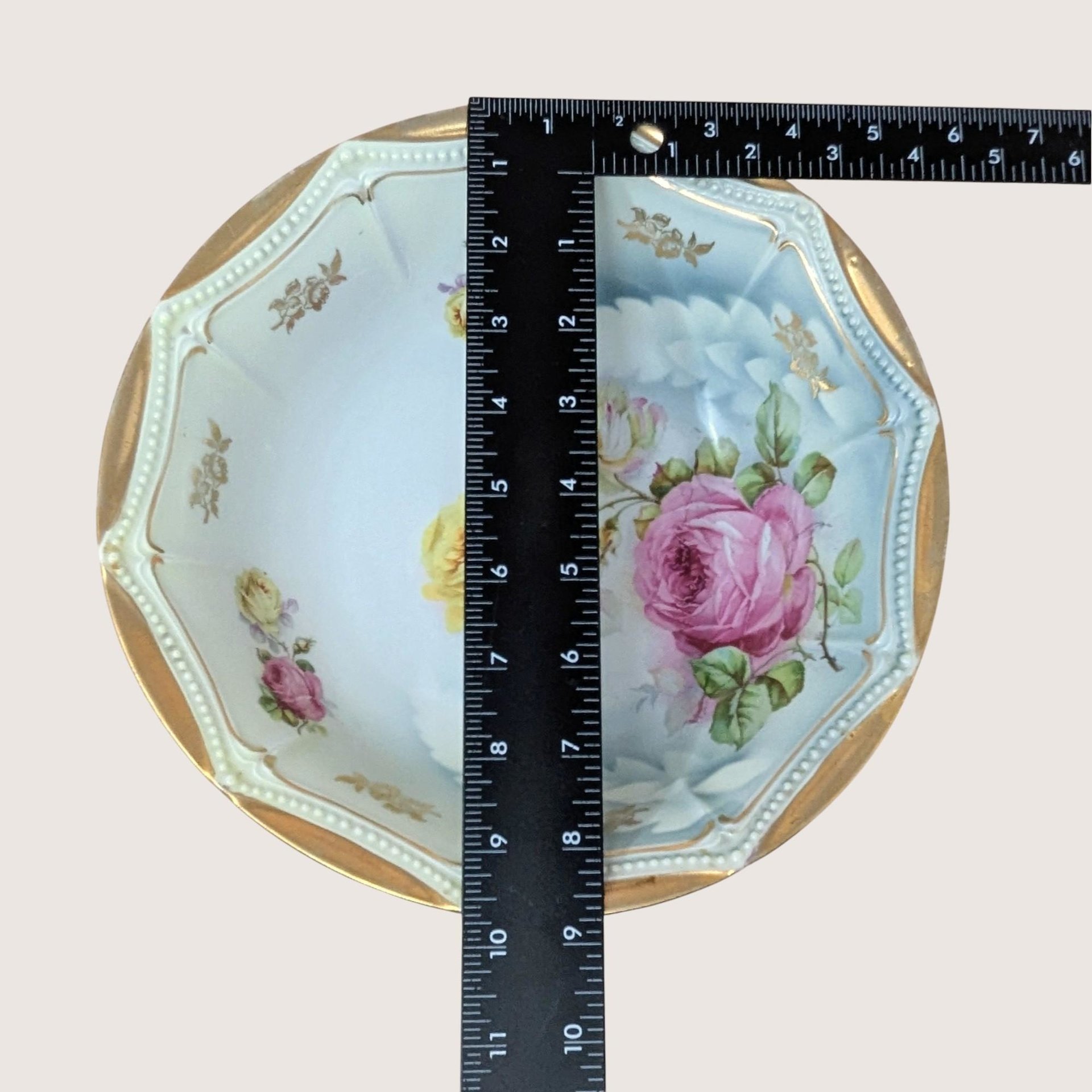 Antique P.K. Silesia Floral Porcelain Bowl