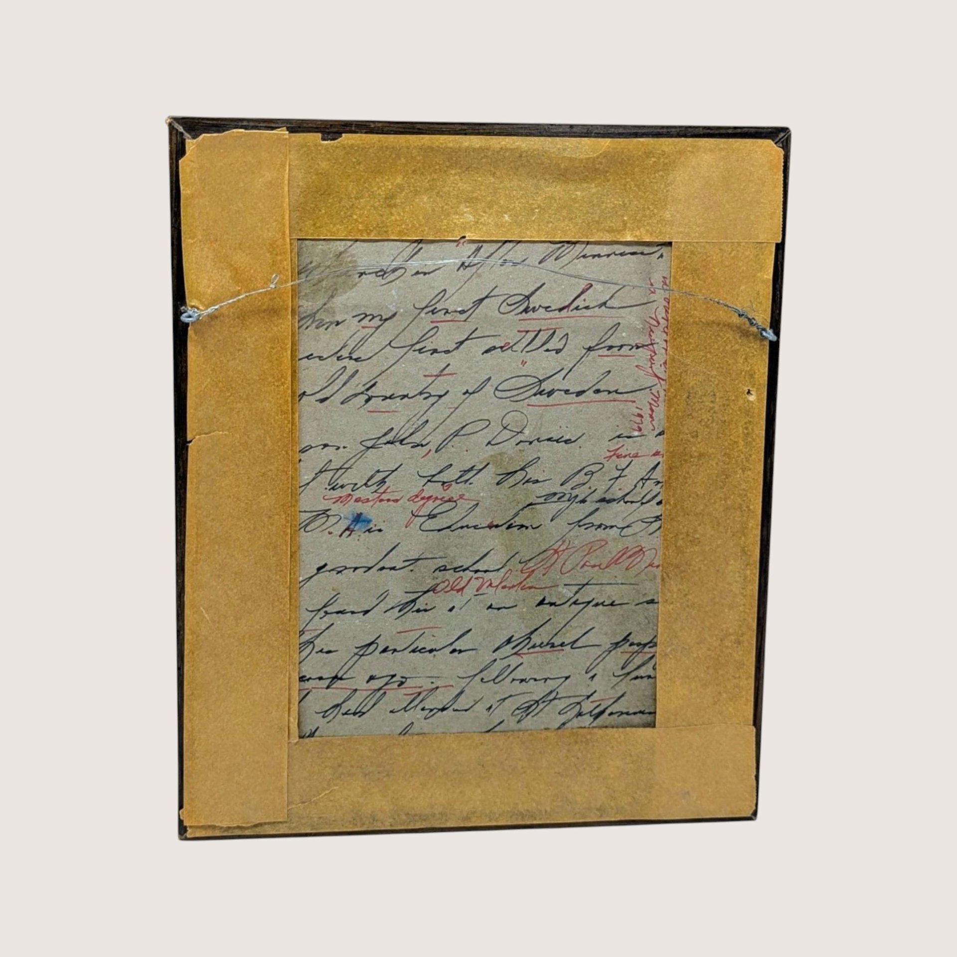 Mid-Century Framed Valentine Collage Shadow Box With Notes