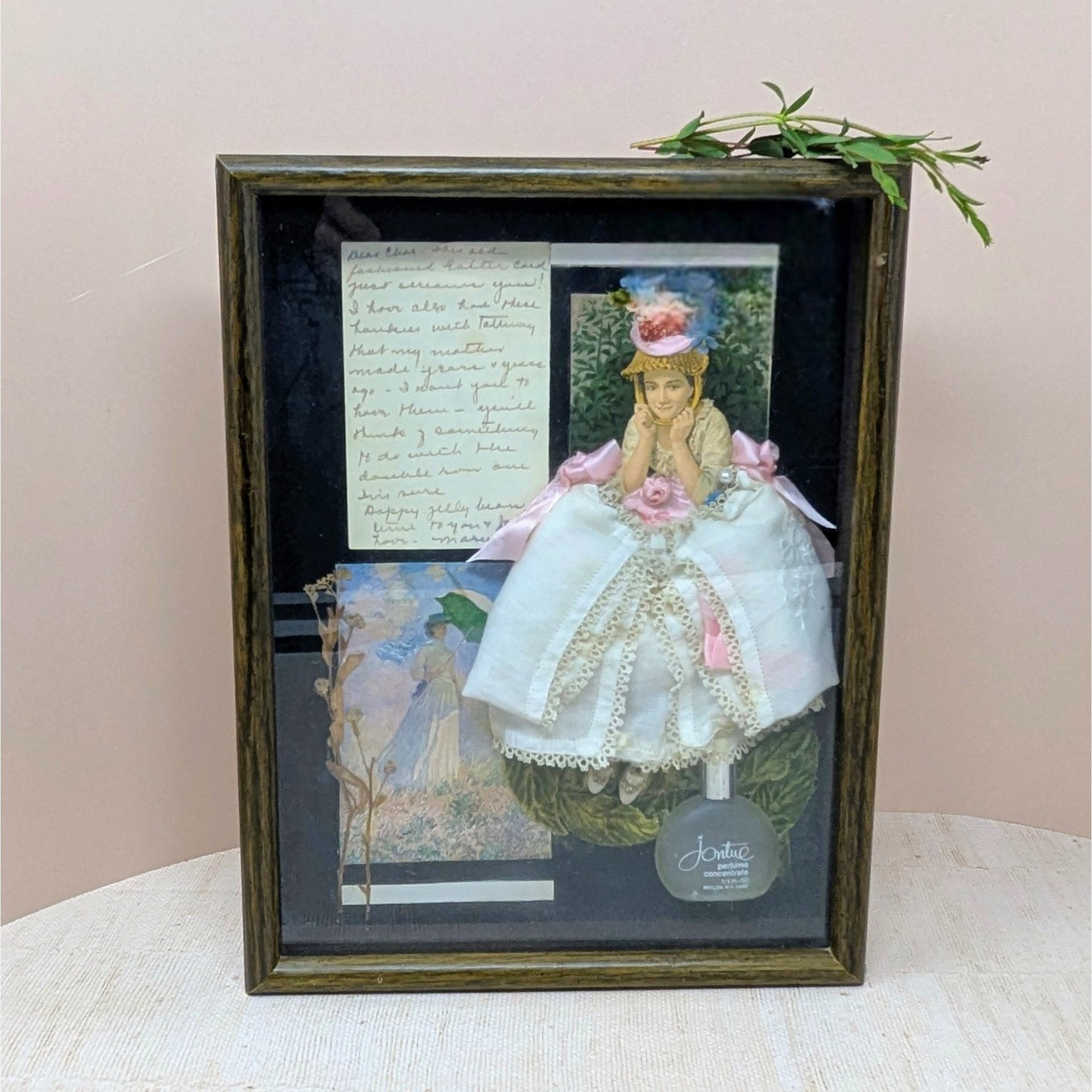 1980s Revlon Jontue Perfume Assemblage Shadow Box Wall Art
