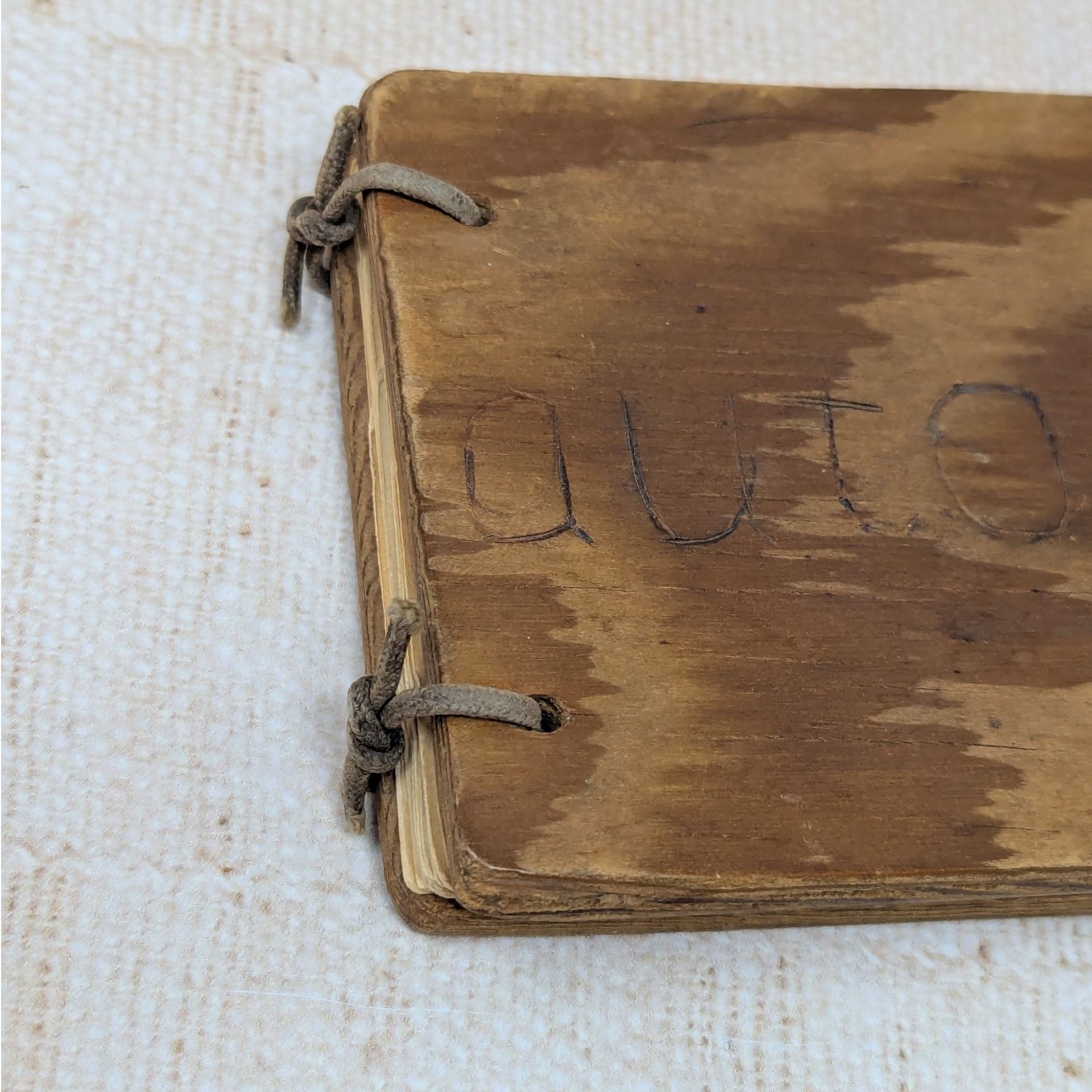 1948 Hand-Carved Wooden Autograph Book – Vintage High School Ephemera