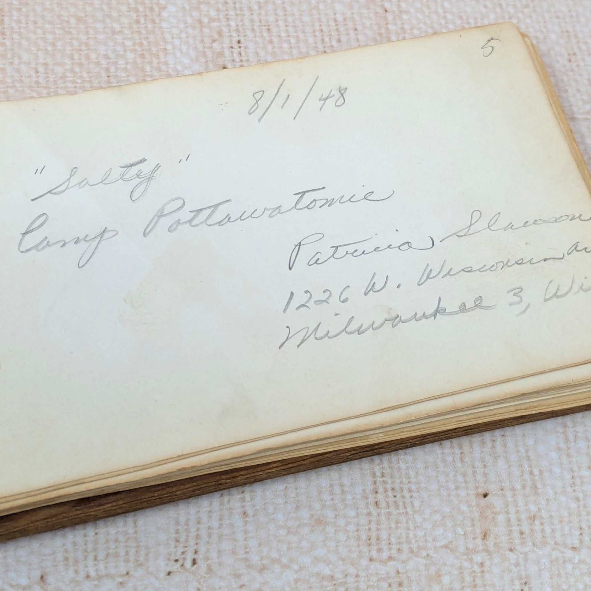 1948 Hand-Carved Wooden Autograph Book – Vintage High School Ephemera