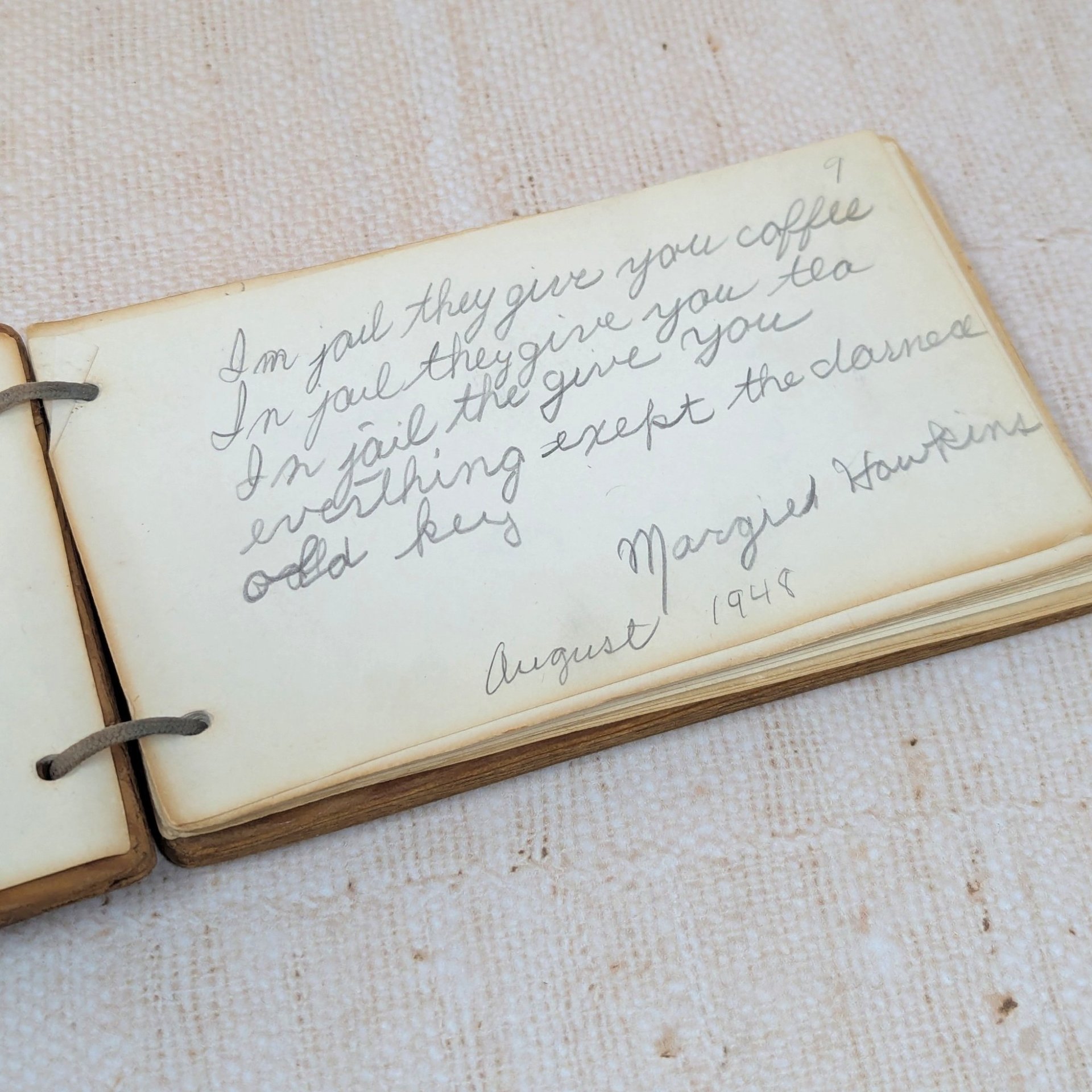 1948 Hand-Carved Wooden Autograph Book – Vintage High School Ephemera