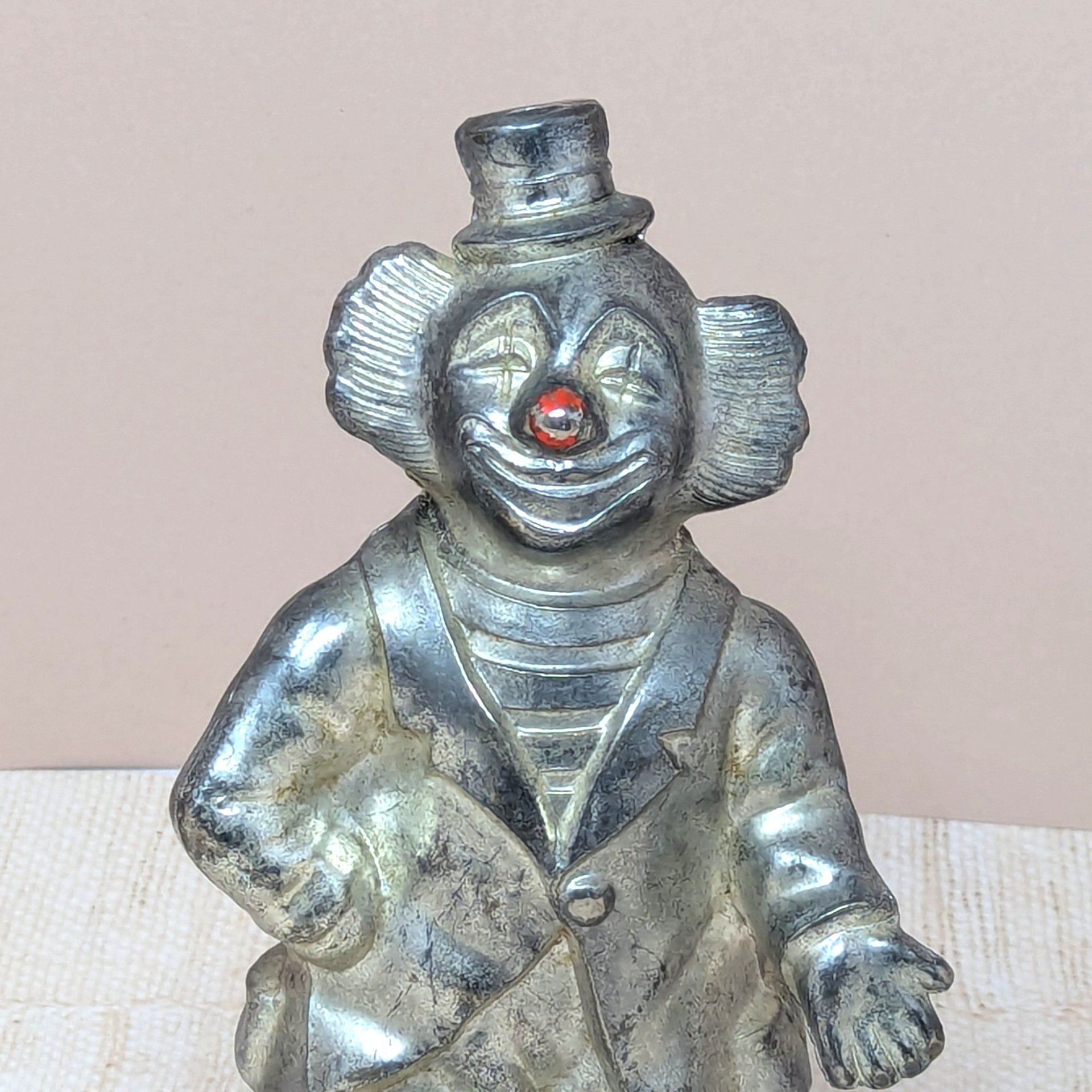Mid-Century Cast Metal Clown Bank – Vintage Industrial