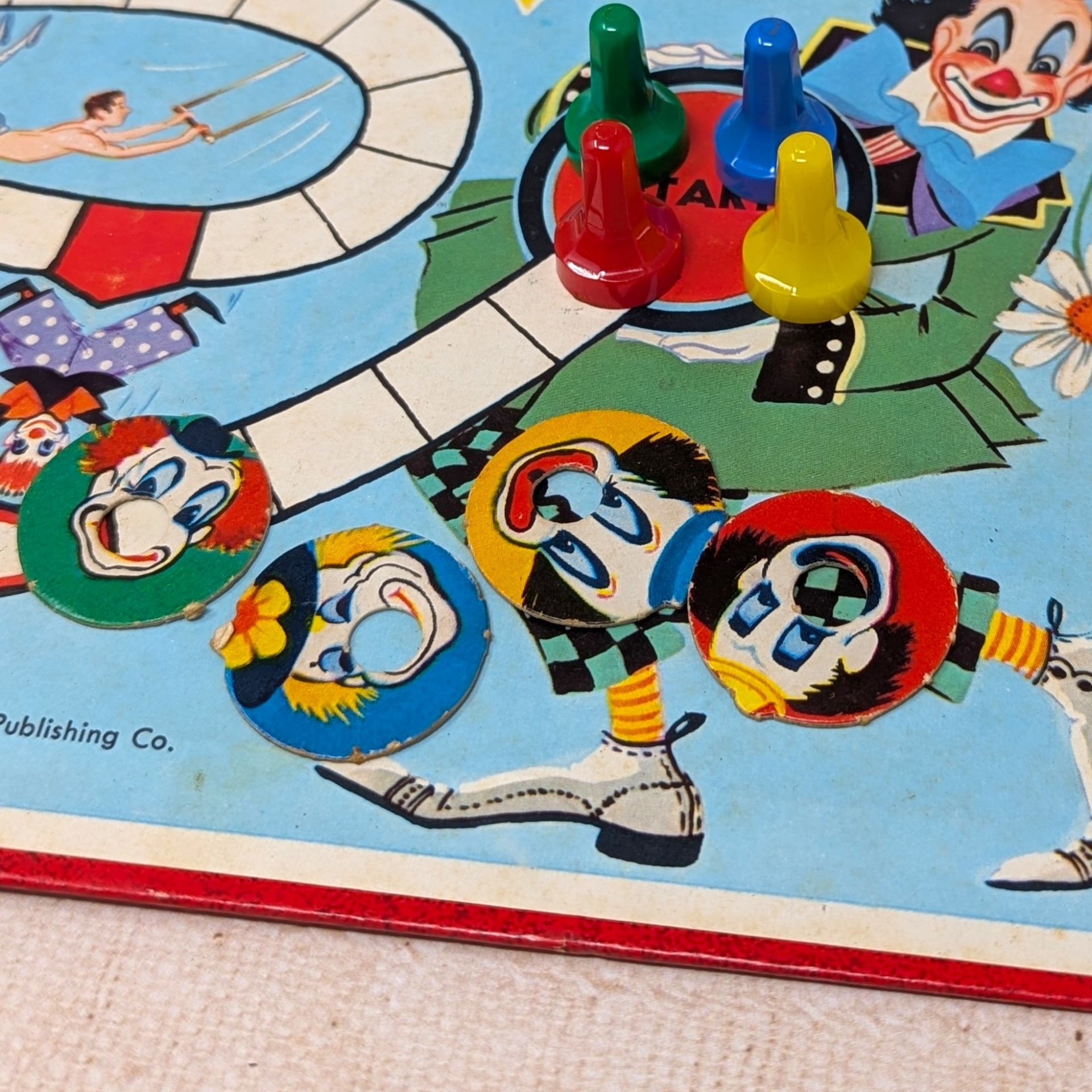 1950s Whitman Up and Down Game – Vintage Clown Board Game Ephemera