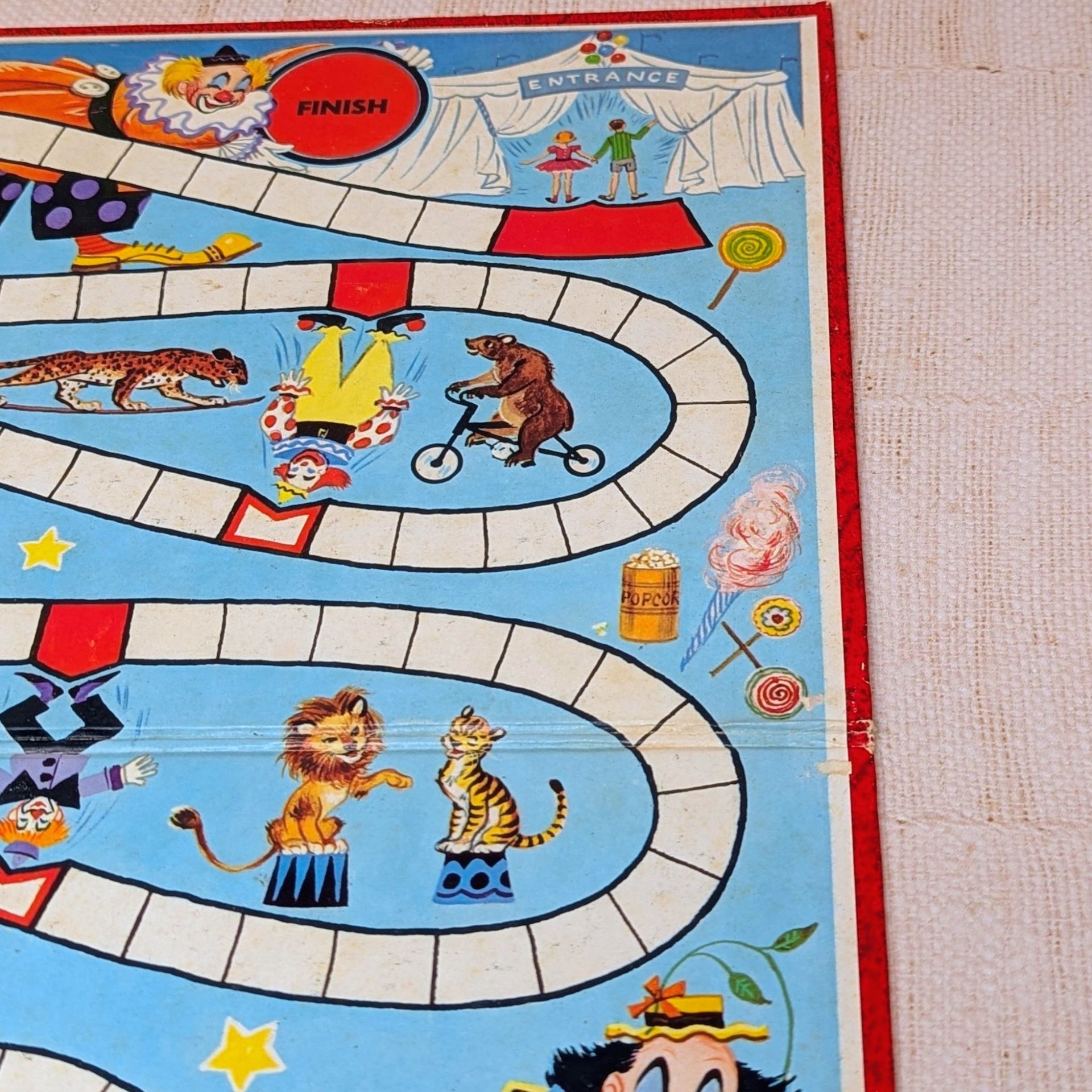 1960s Whitman Up and Down Game – Vintage Clown Board Game Ephemera