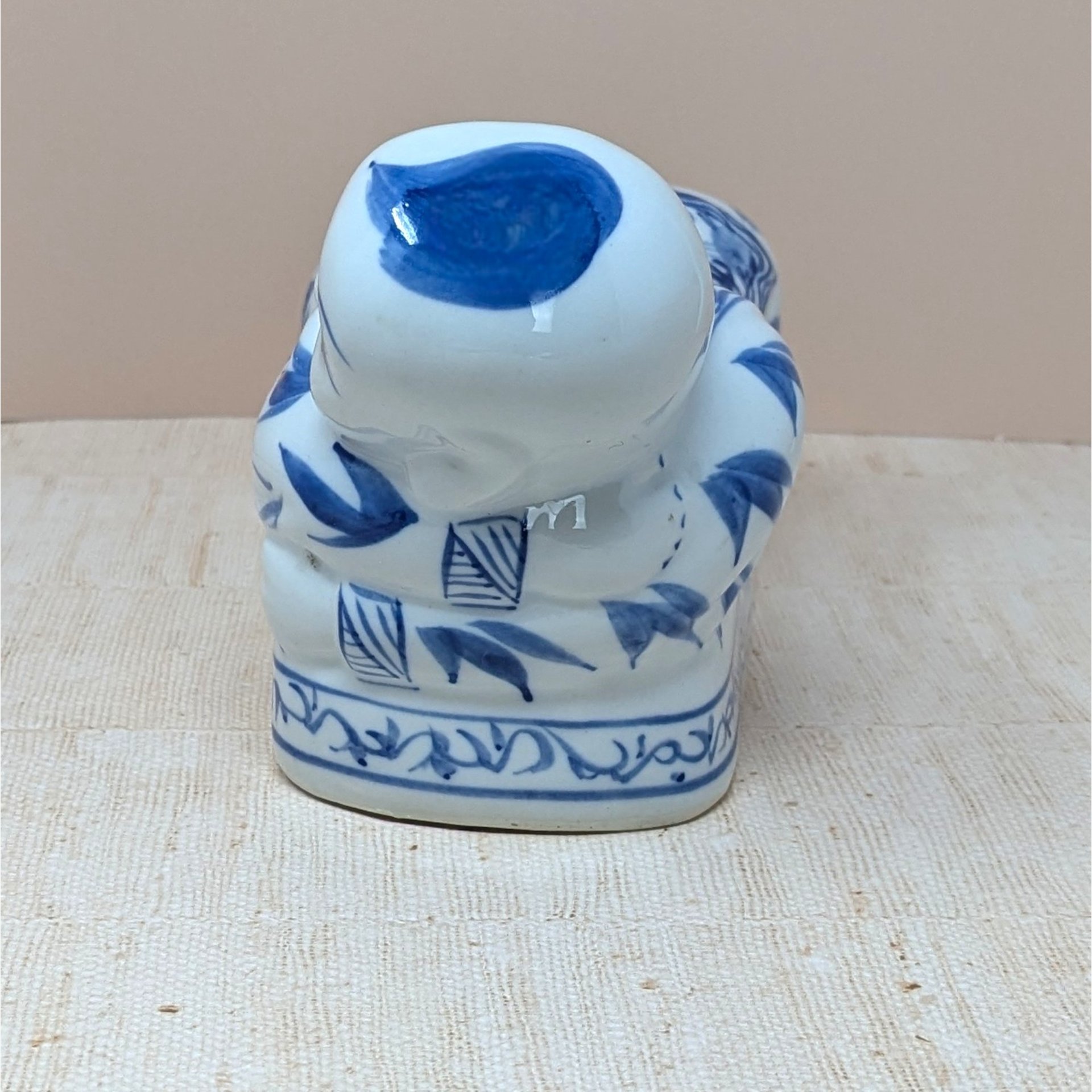 Vintage Chinese Porcelain Opium Pillow – Blue and White Figural Headrest