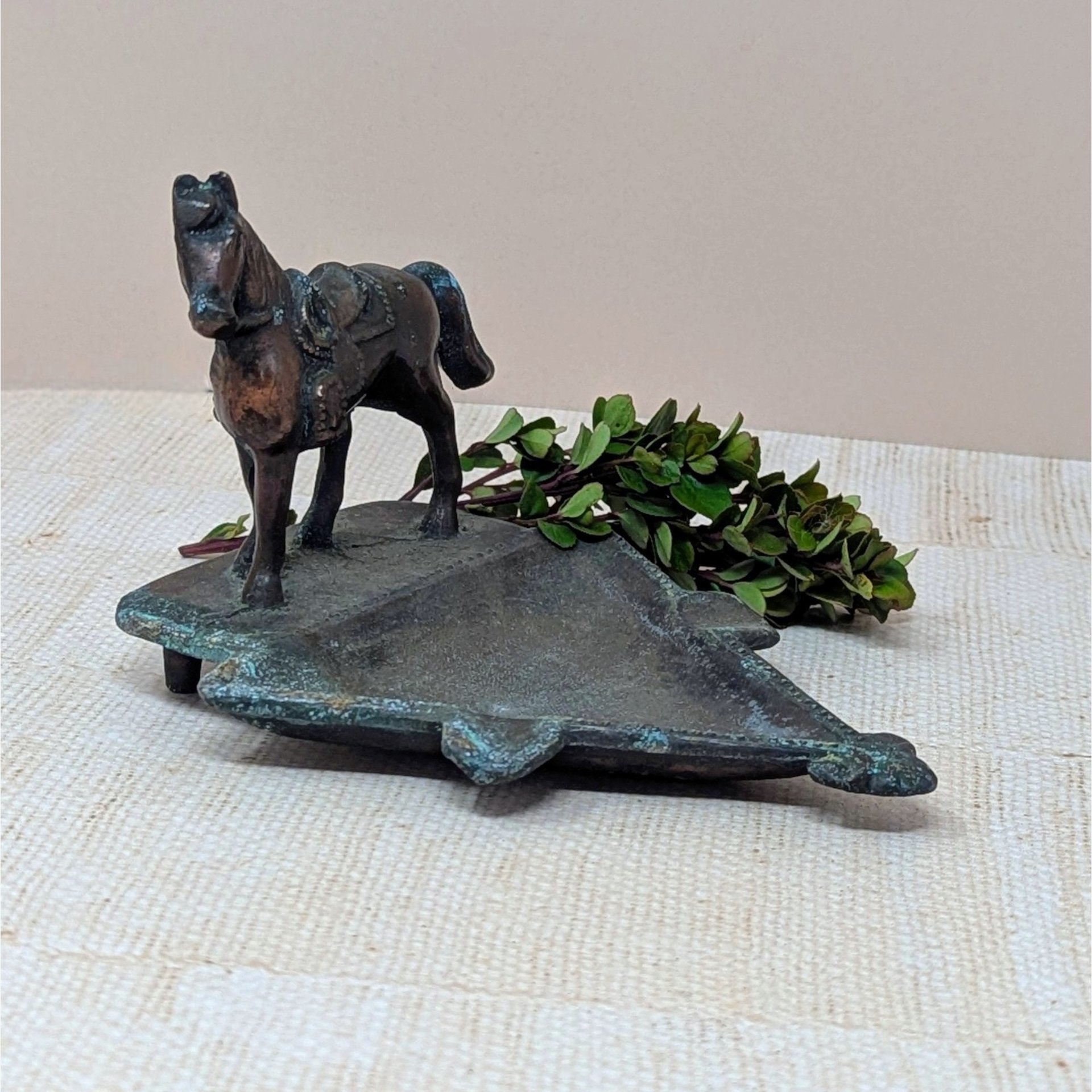 1930 John Wright Horse Cast Metal Ashtray