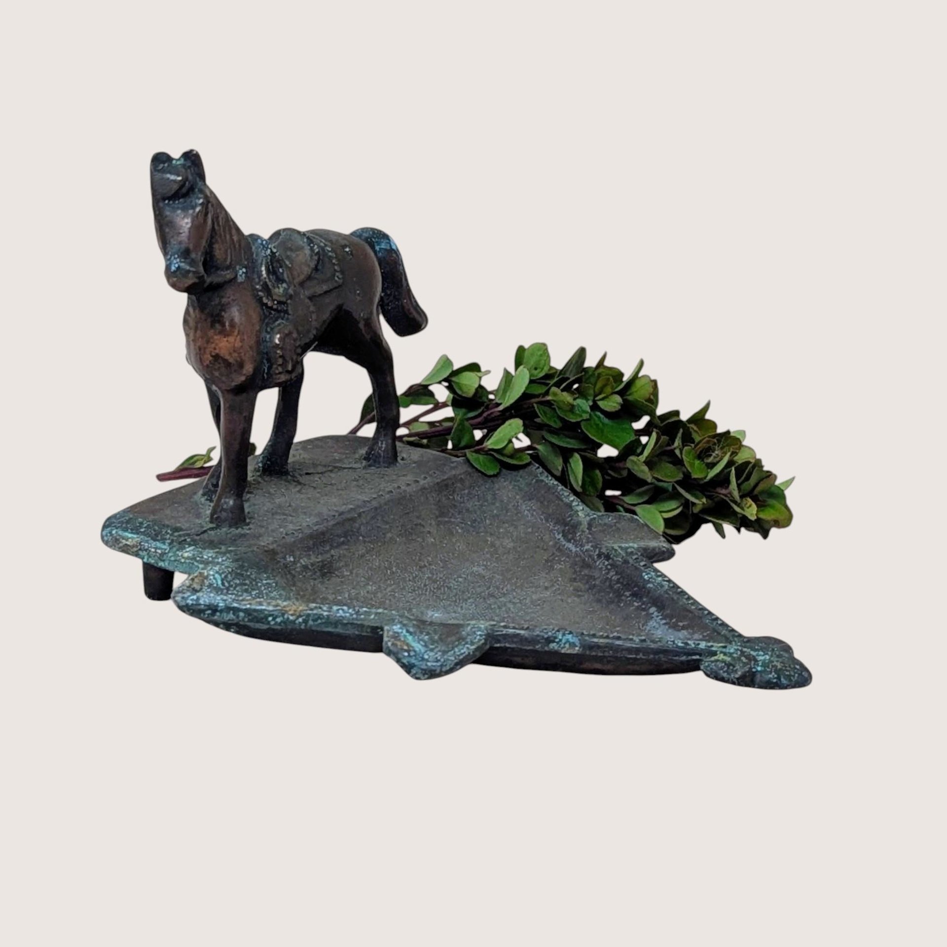 1930 John Wright Horse Cast Metal Ashtray