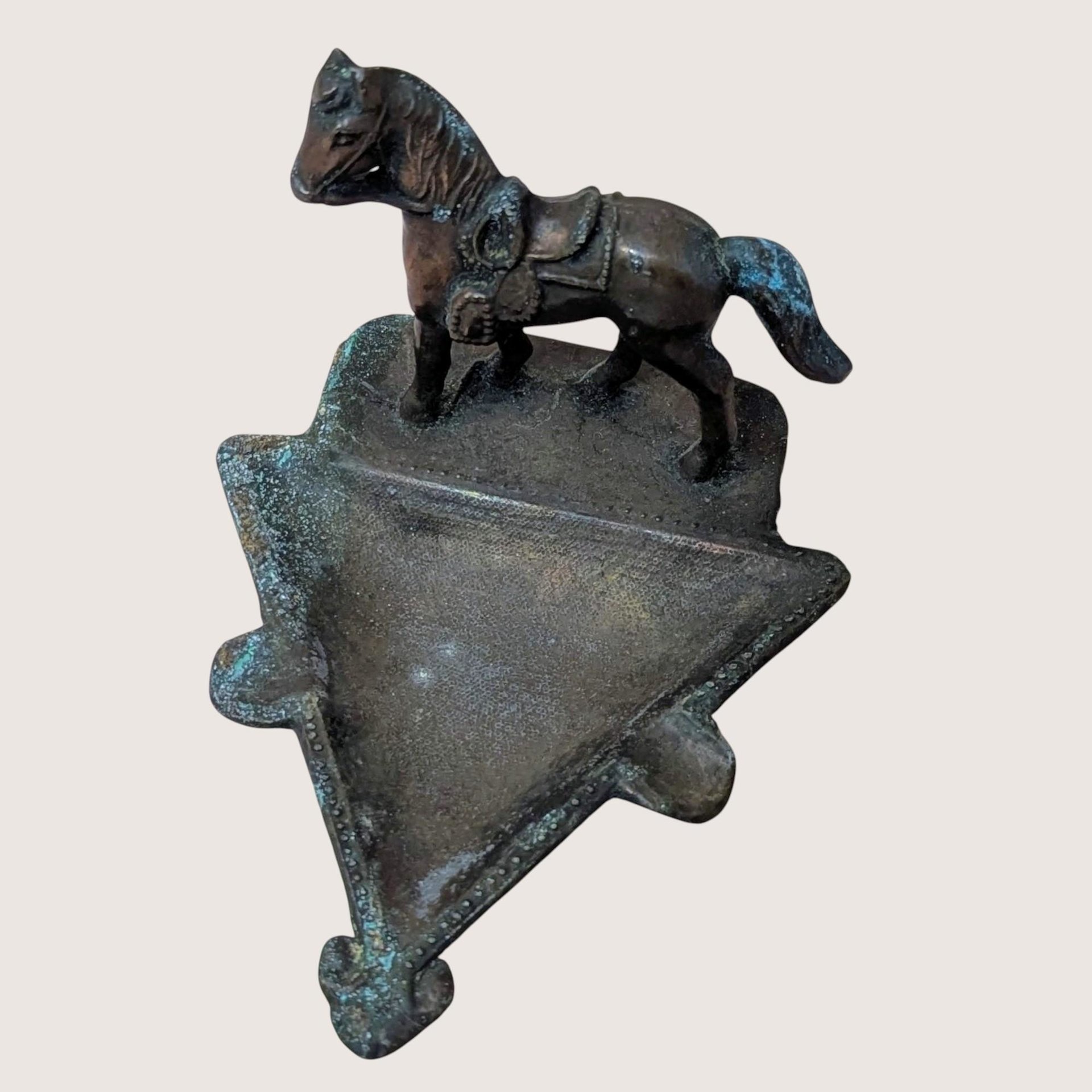 1930 John Wright Horse Cast Metal Ashtray