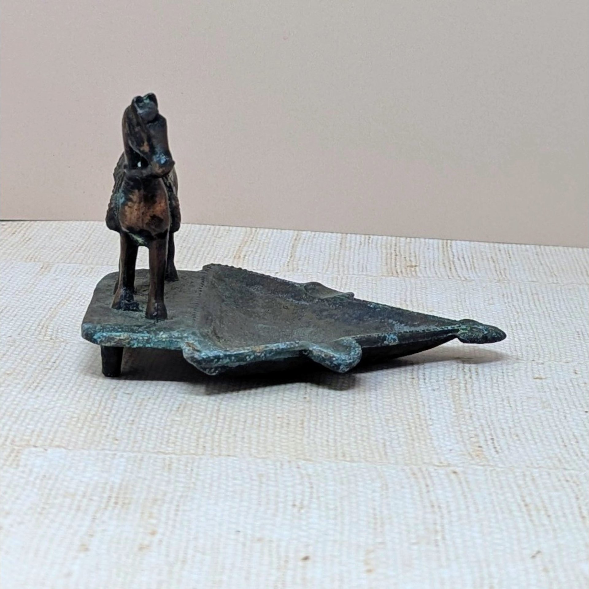 1930 John Wright Horse Cast Metal Ashtray