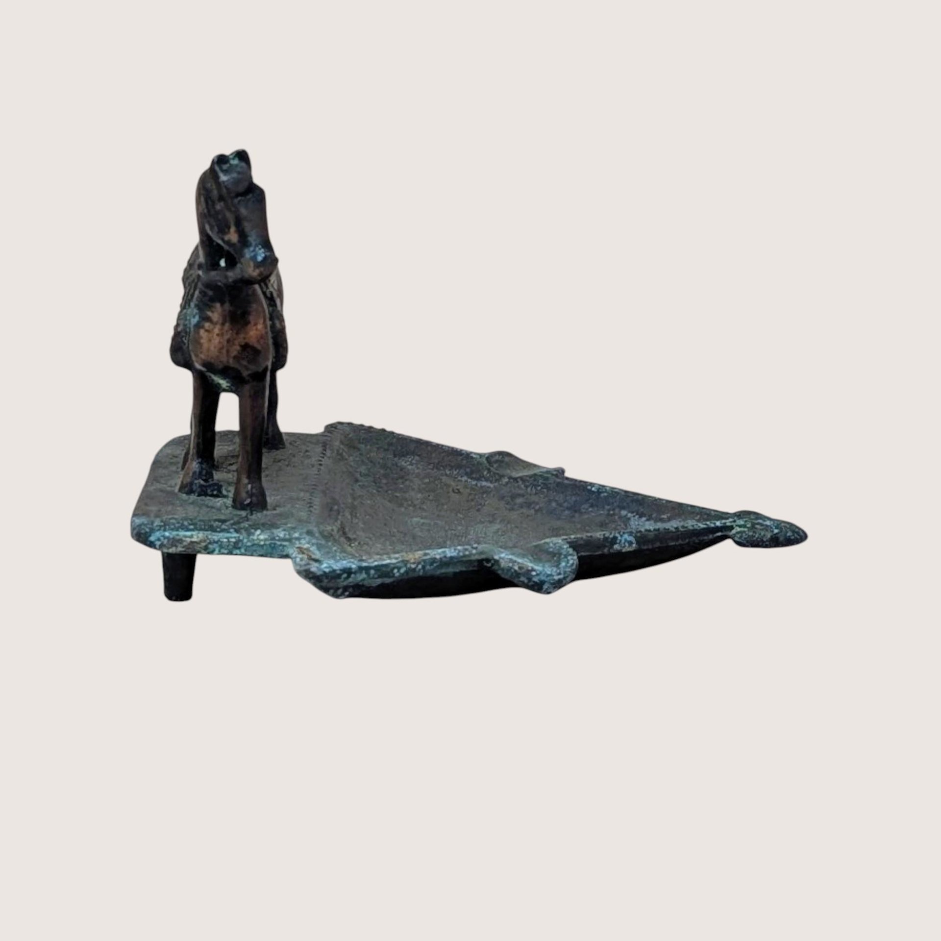 1930 John Wright Horse Cast Metal Ashtray