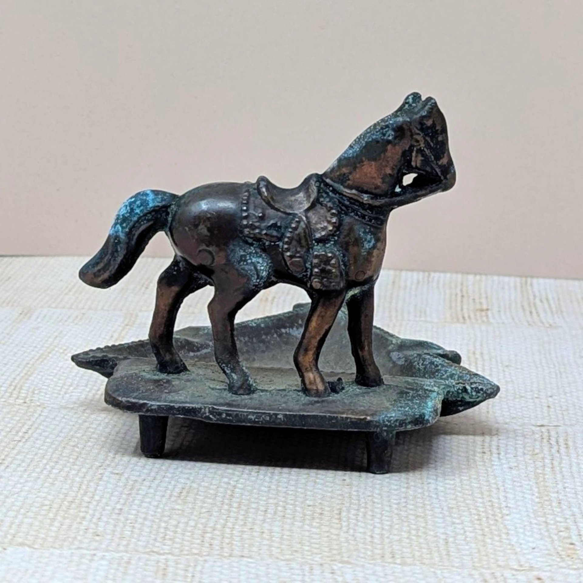 1930 John Wright Horse Cast Metal Ashtray