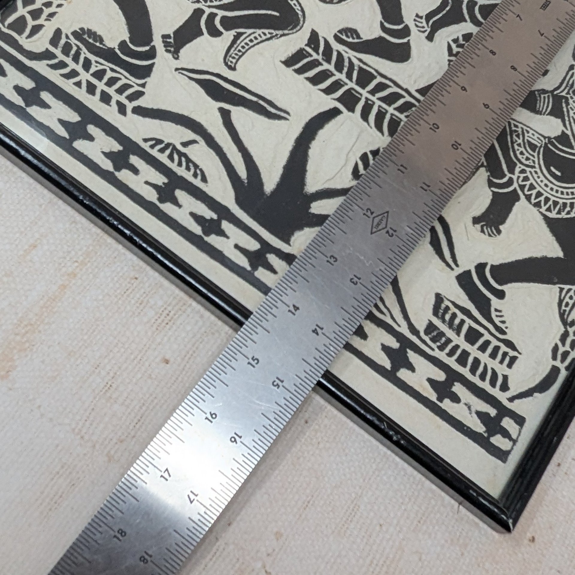 Mid-Century Cambodian Rice Paper Rubbing – Vintage Apsara Dancer Gallery Art