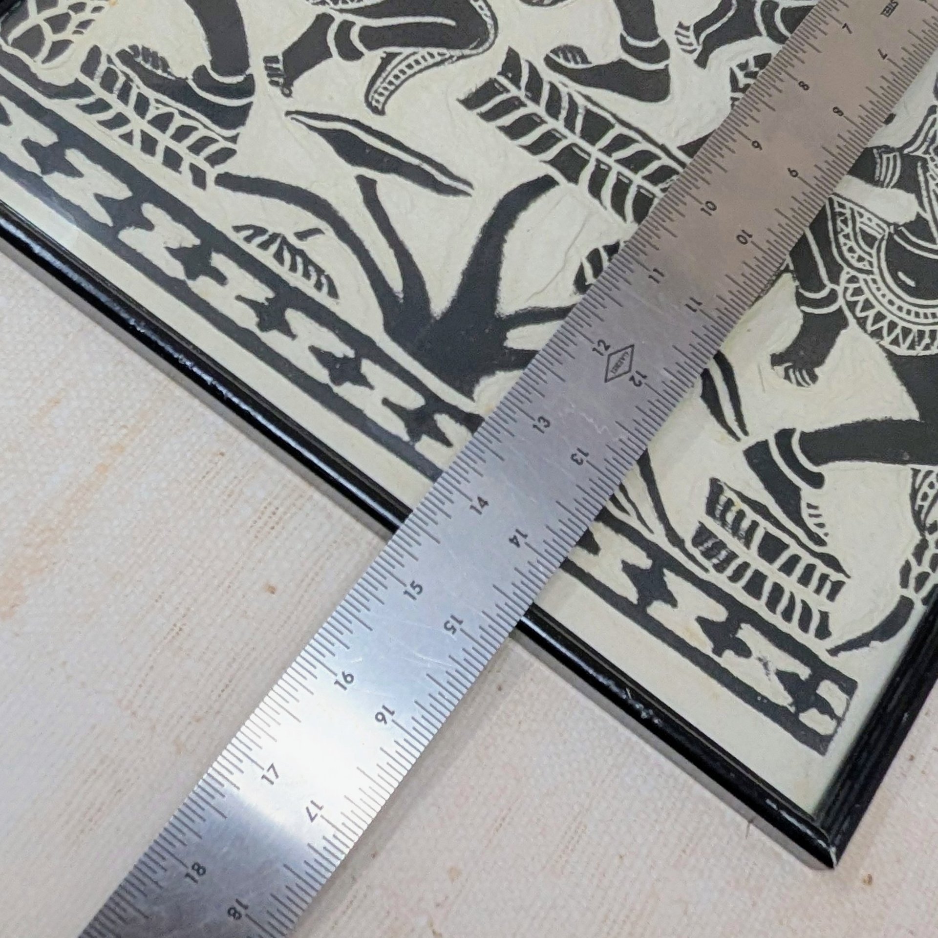Mid-Century Cambodian Rice Paper Rubbing Wall Art